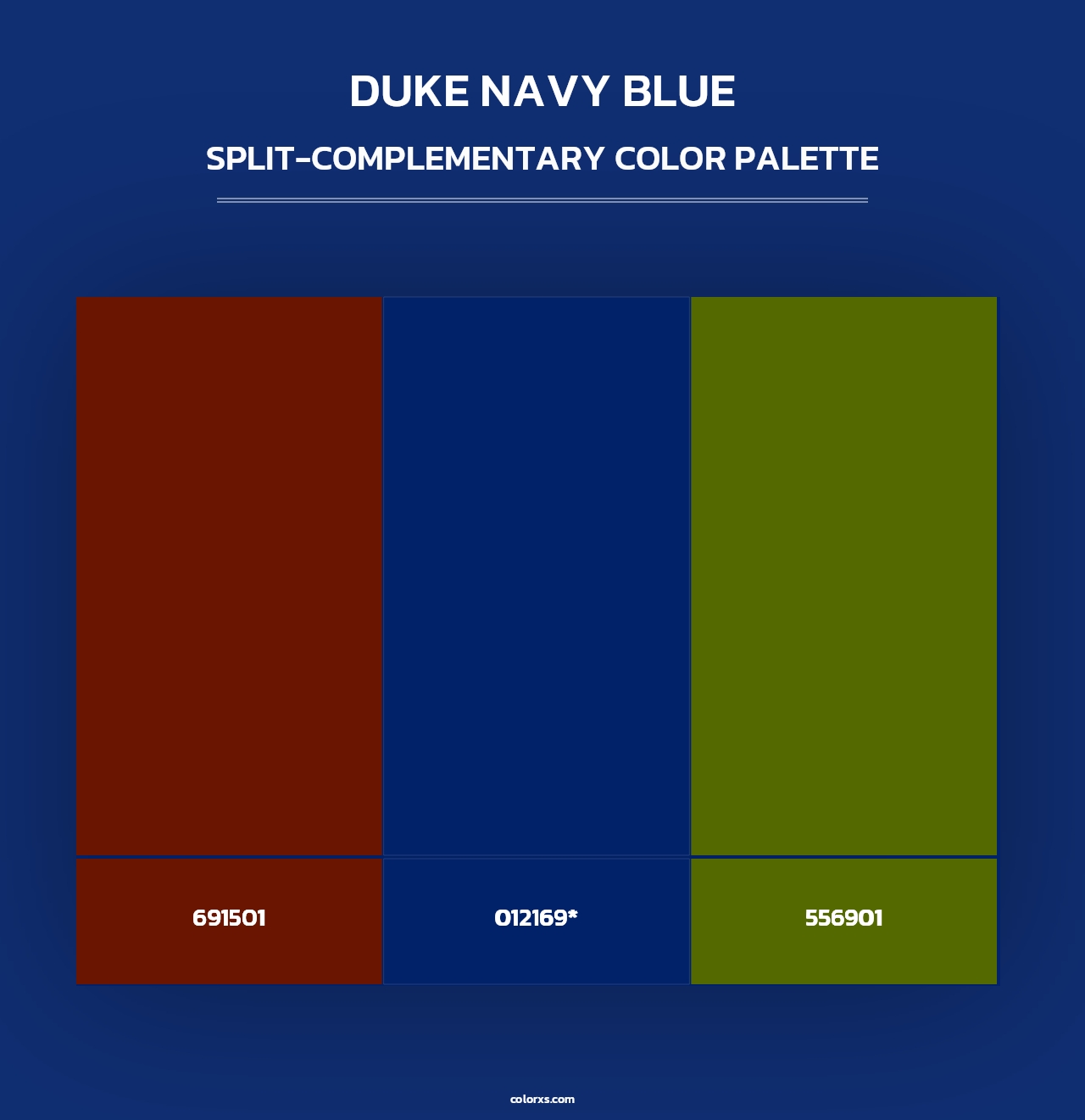Duke Navy Blue - Split-Complementary Color Palette