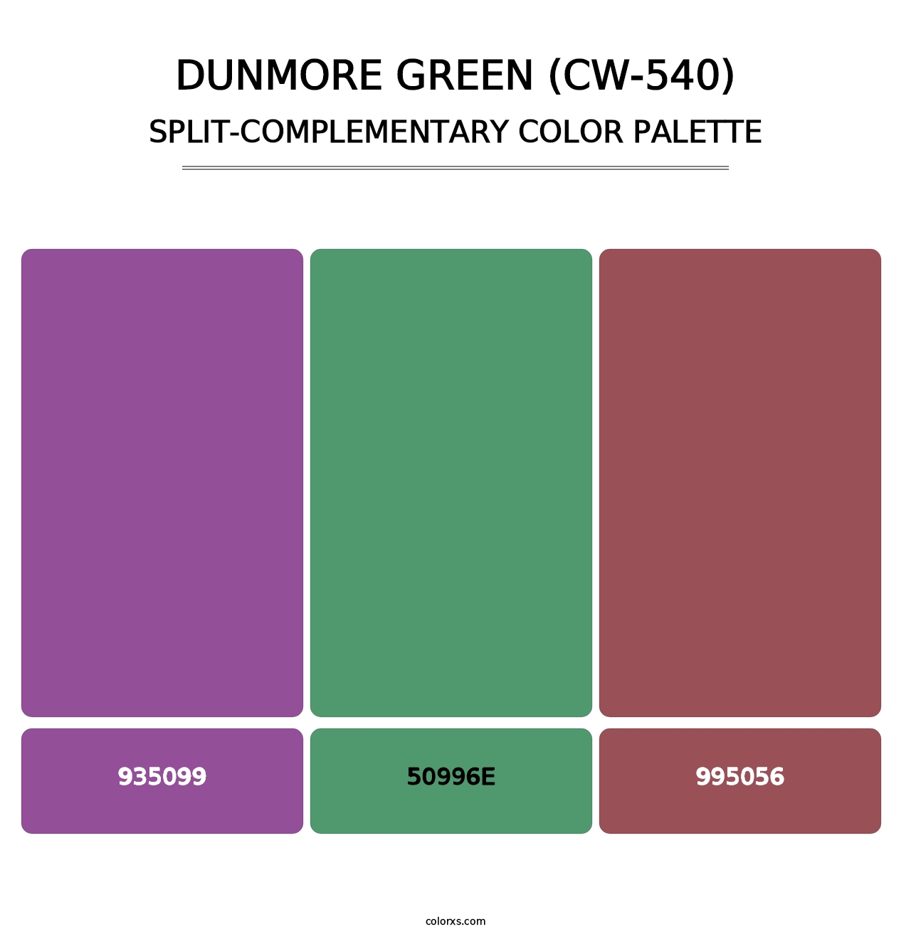 Dunmore Green (CW-540) - Split-Complementary Color Palette