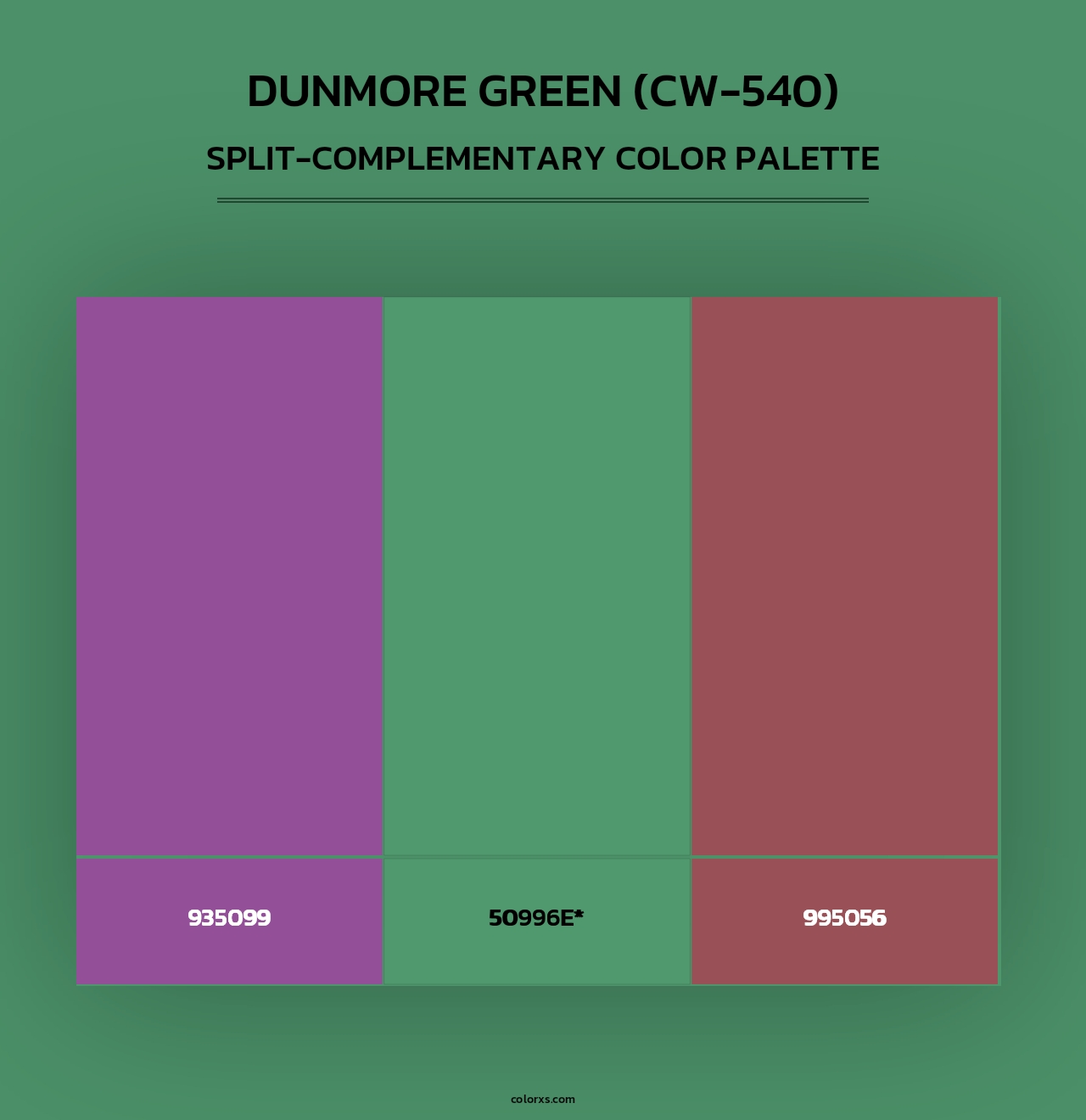 Dunmore Green (CW-540) - Split-Complementary Color Palette