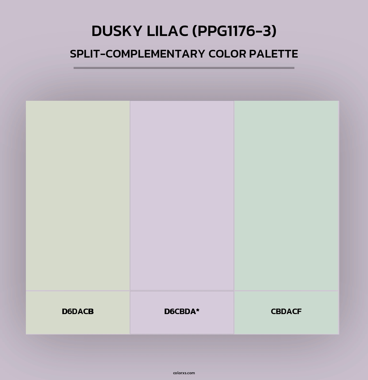 Dusky Lilac (PPG1176-3) - Split-Complementary Color Palette
