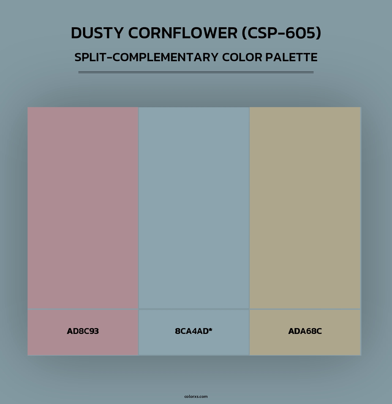 Dusty Cornflower (CSP-605) - Split-Complementary Color Palette