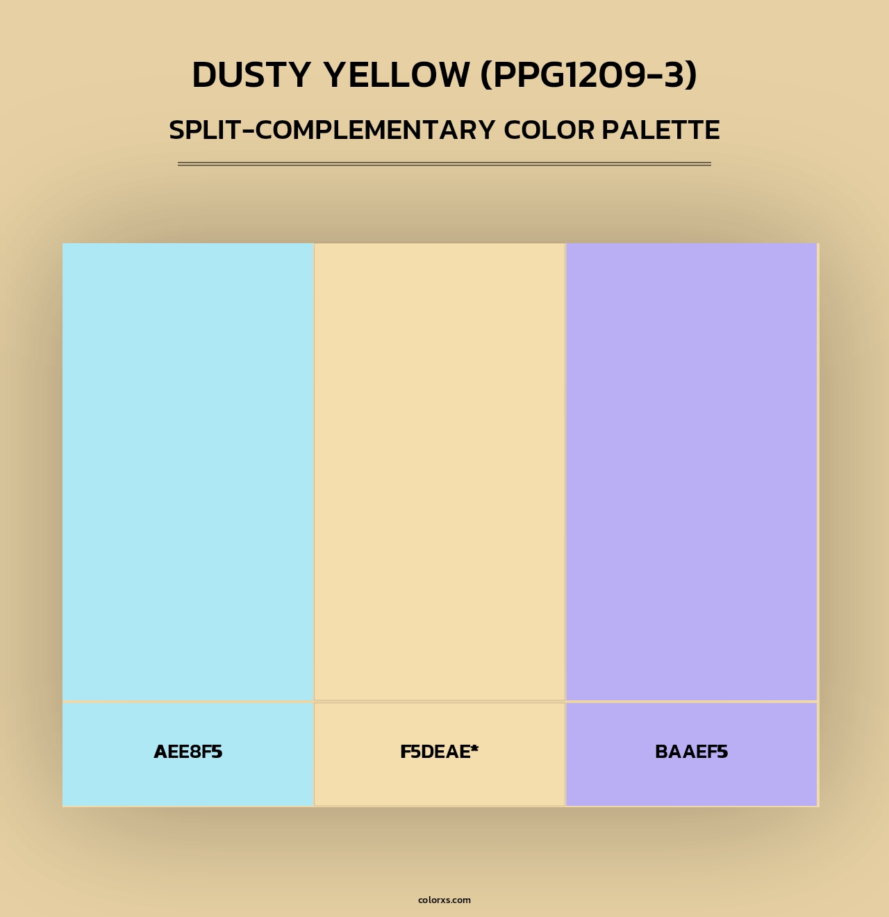 Dusty Yellow (PPG1209-3) - Split-Complementary Color Palette