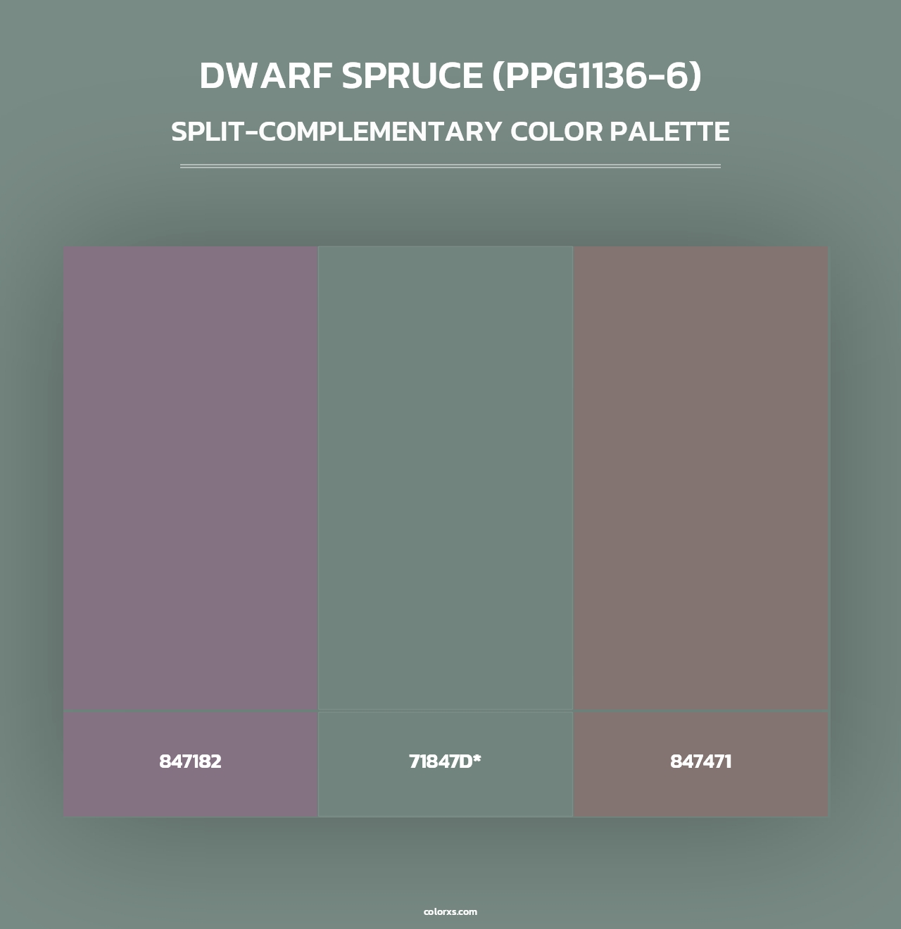 Dwarf Spruce (PPG1136-6) - Split-Complementary Color Palette