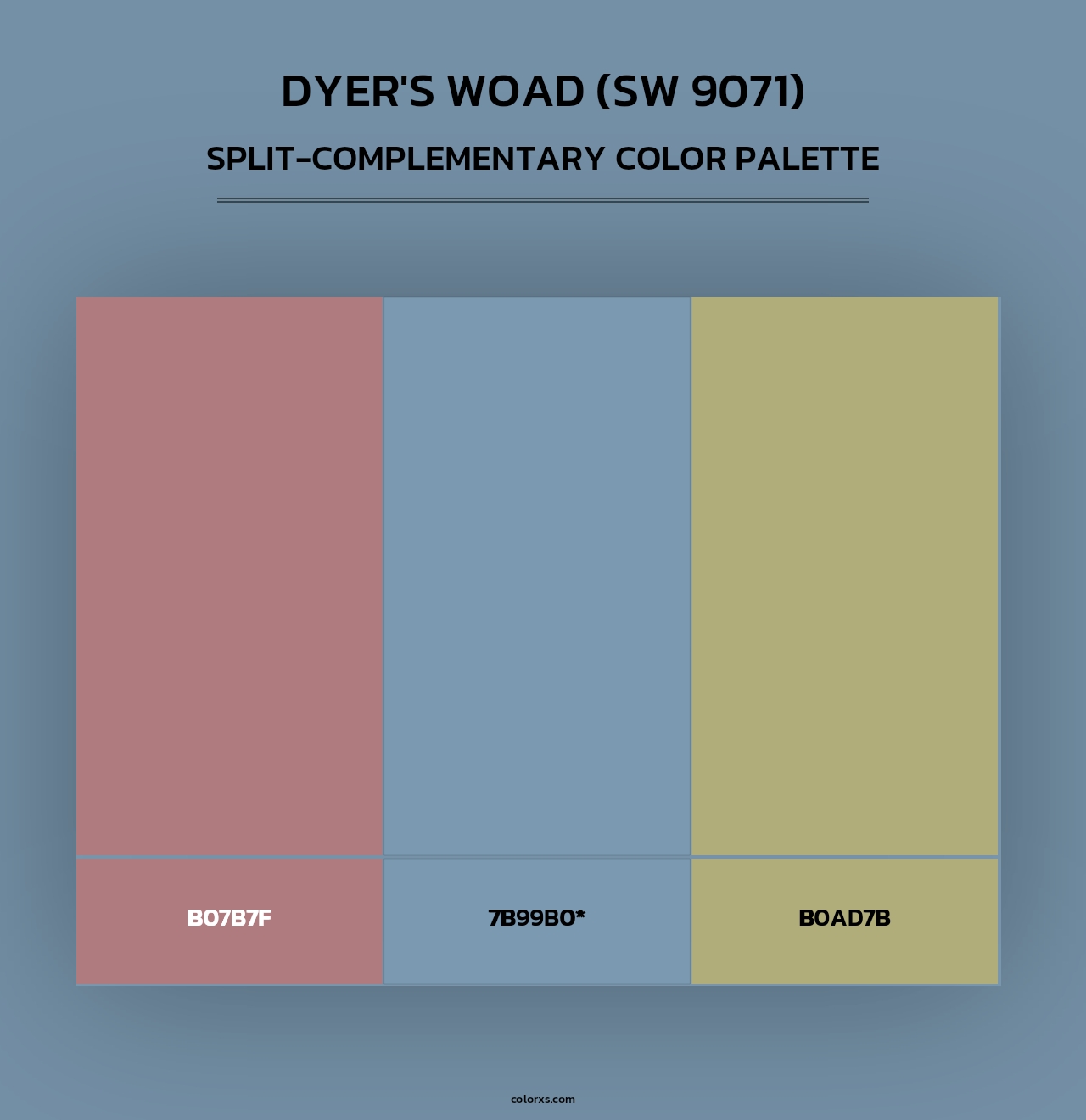 Dyer's Woad (SW 9071) - Split-Complementary Color Palette