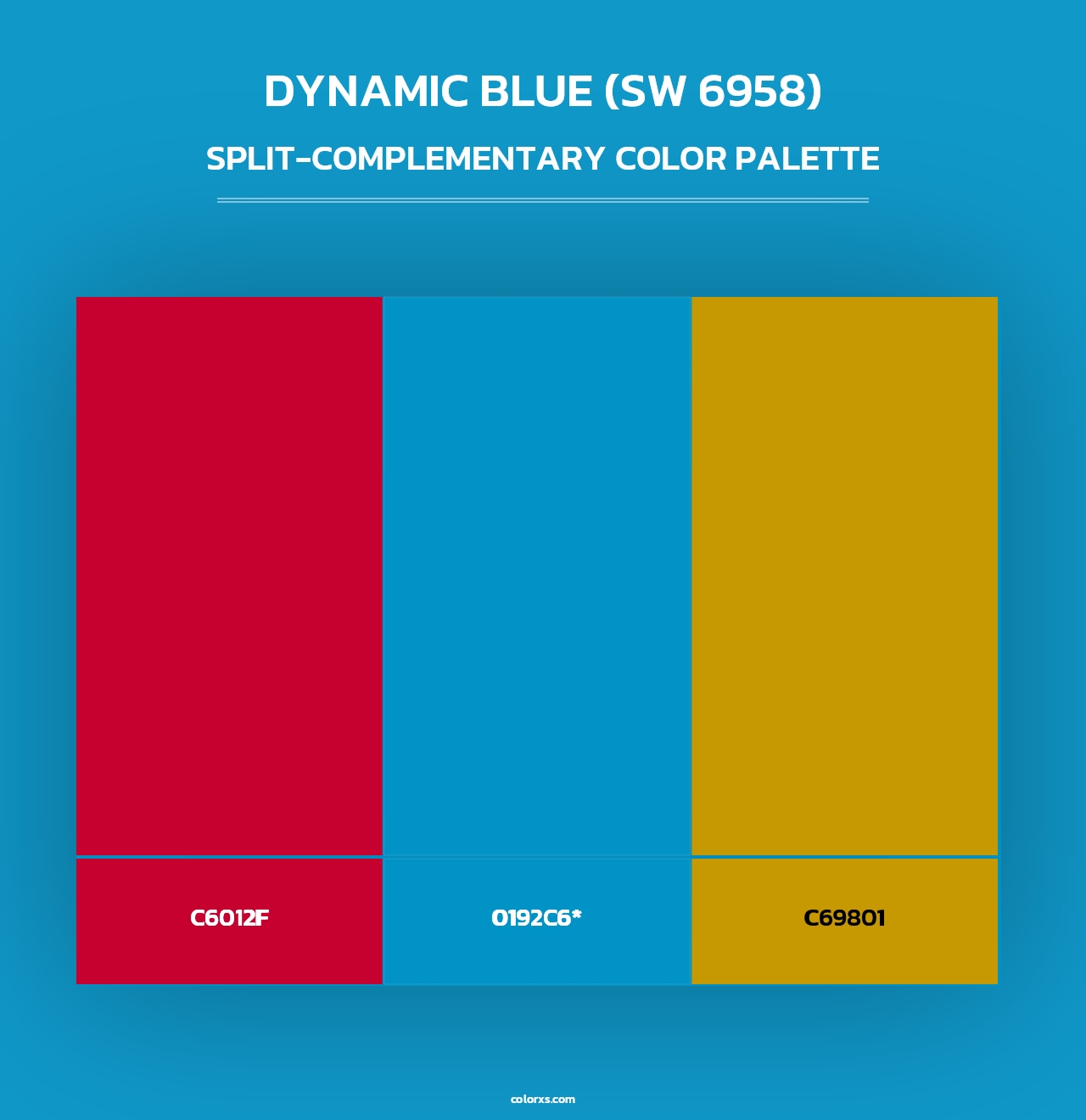Dynamic Blue (SW 6958) - Split-Complementary Color Palette