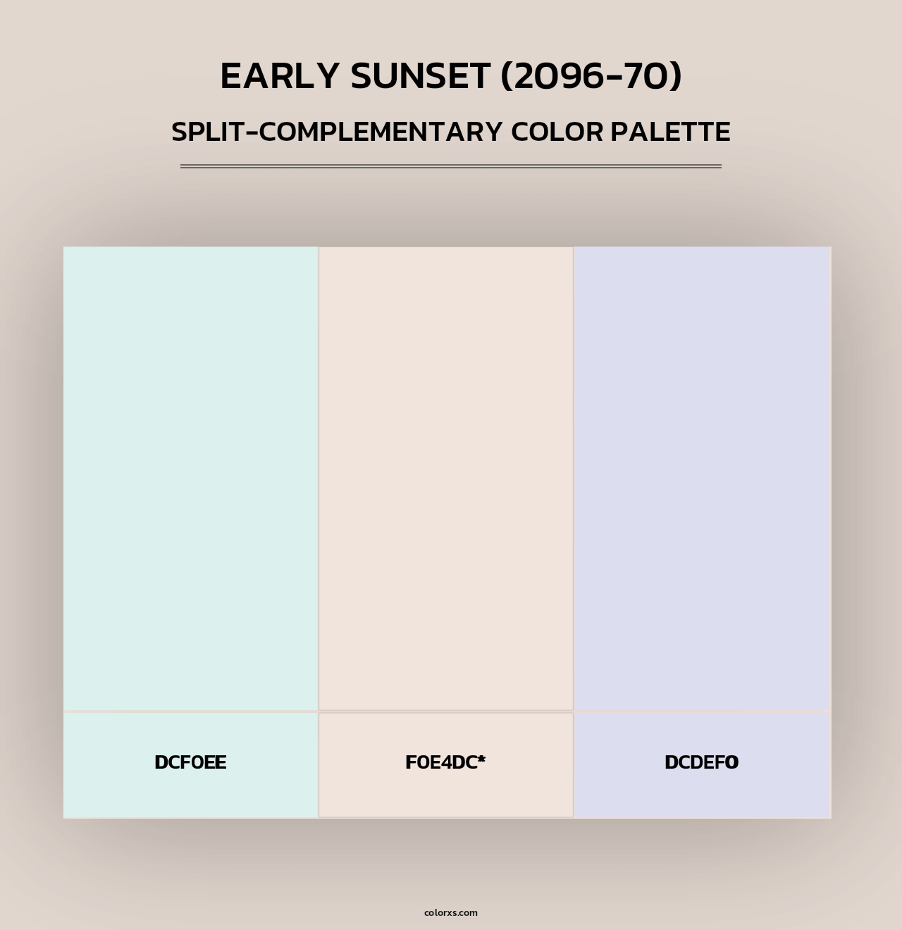Early Sunset (2096-70) - Split-Complementary Color Palette