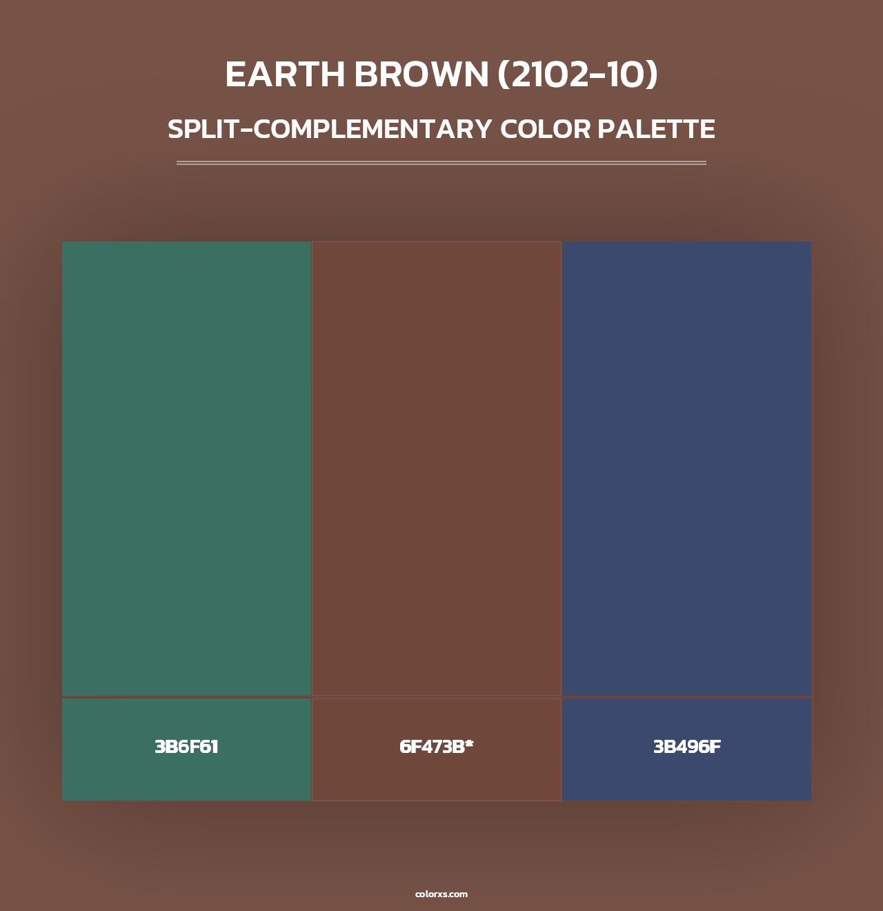 Earth Brown (2102-10) - Split-Complementary Color Palette