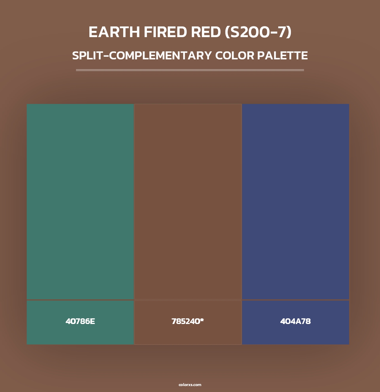 Earth Fired Red (S200-7) - Split-Complementary Color Palette