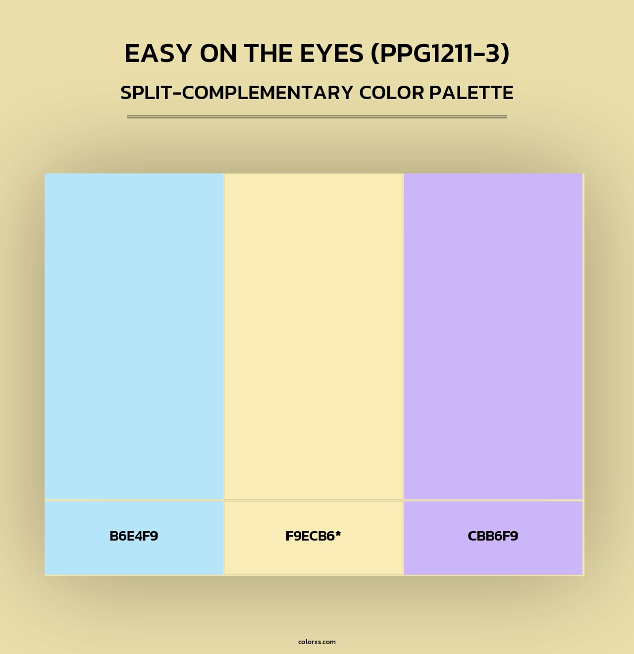 Easy On The Eyes (PPG1211-3) - Split-Complementary Color Palette