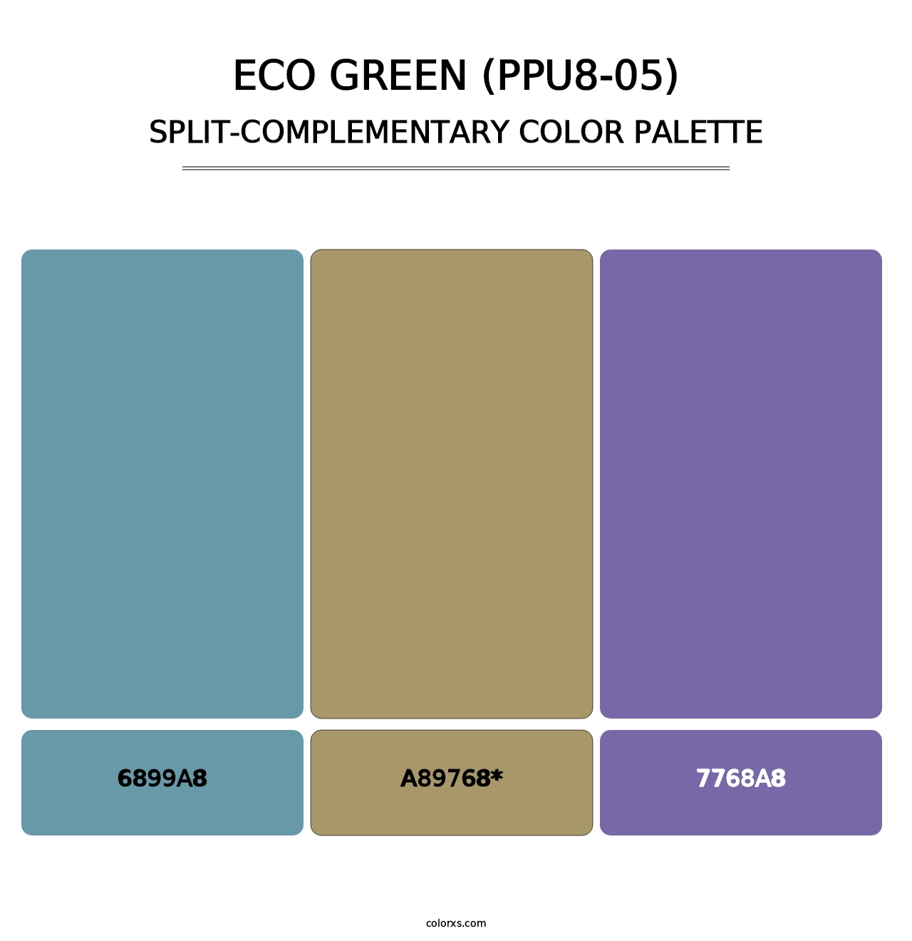 Eco Green (PPU8-05) - Split-Complementary Color Palette