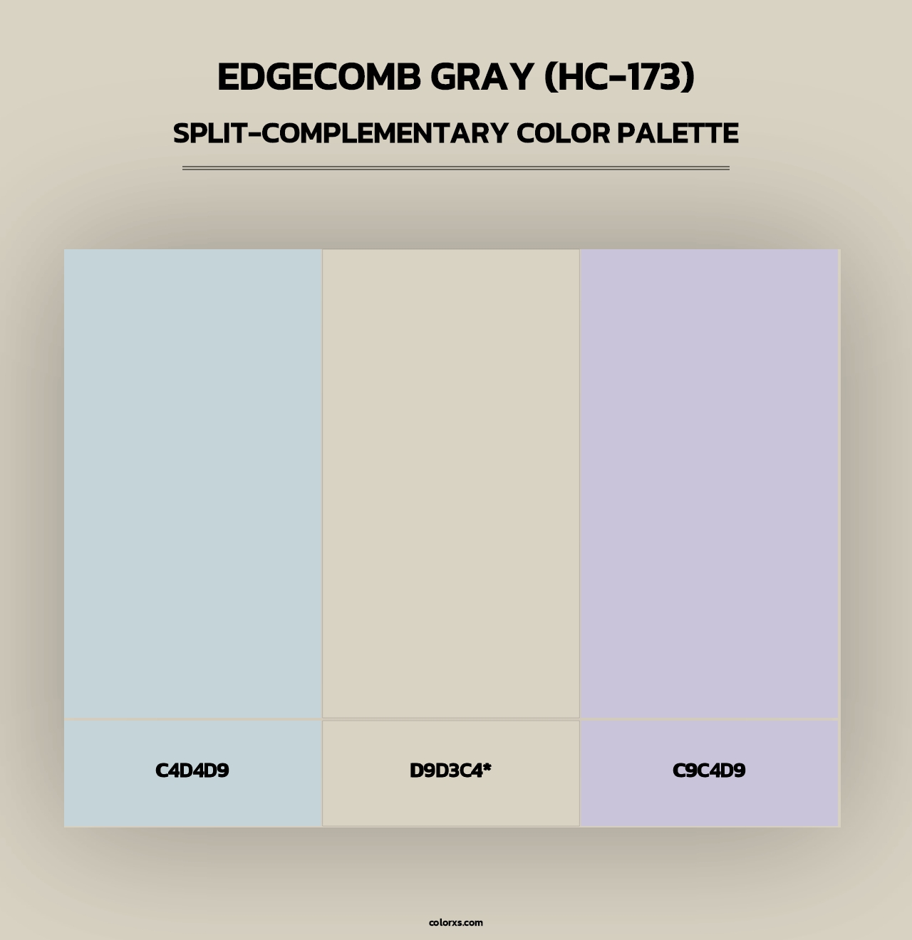 Edgecomb Gray (HC-173) - Split-Complementary Color Palette