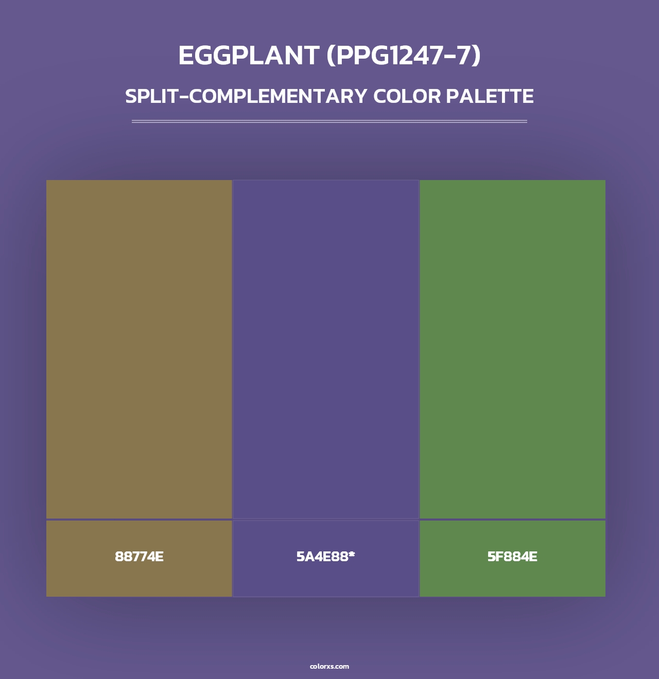 Eggplant (PPG1247-7) - Split-Complementary Color Palette
