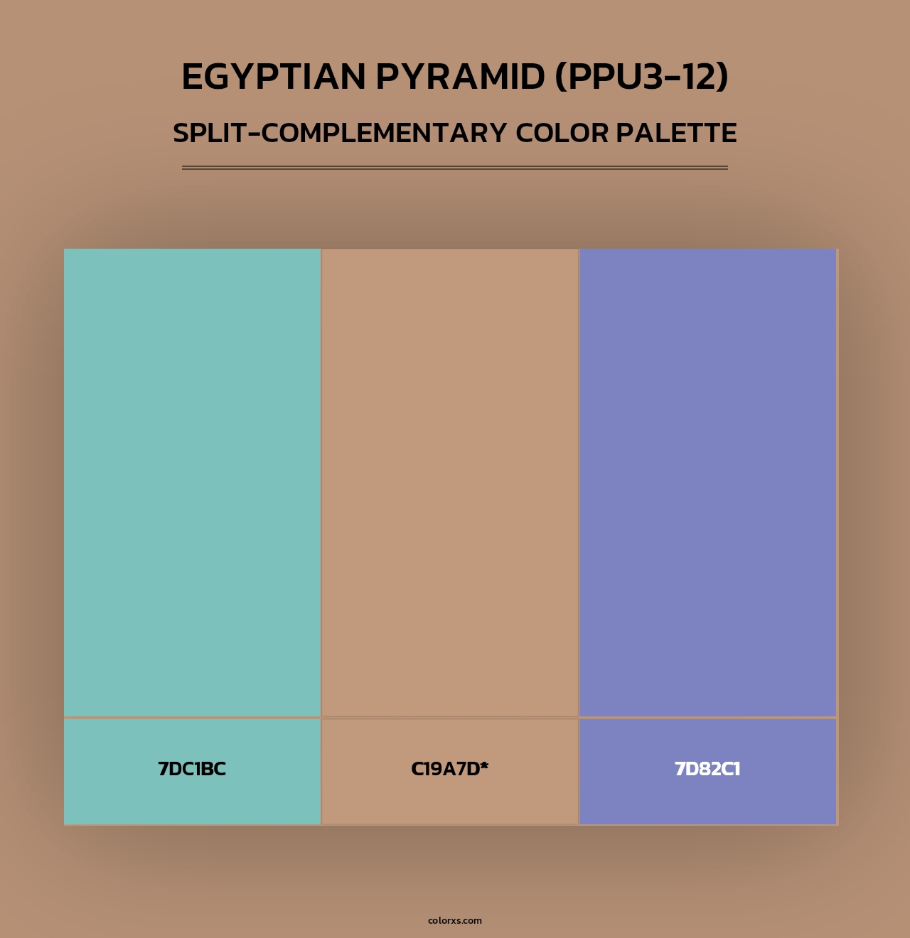 Egyptian Pyramid (PPU3-12) - Split-Complementary Color Palette