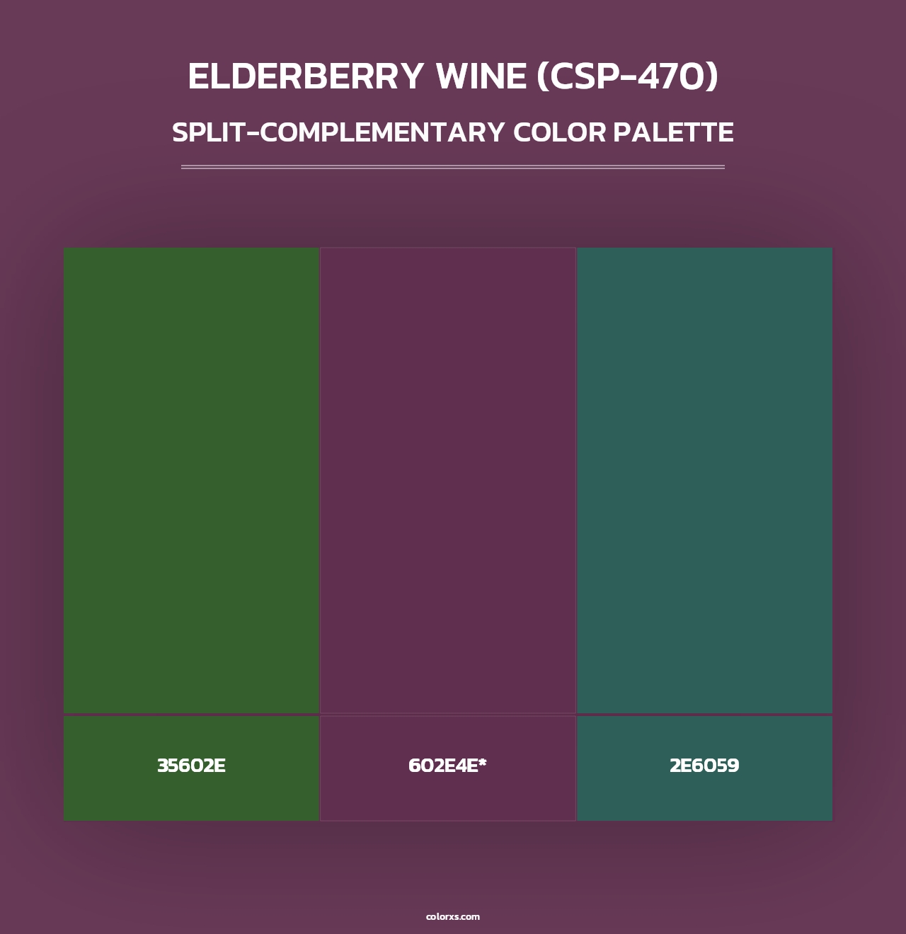 Elderberry Wine (CSP-470) - Split-Complementary Color Palette