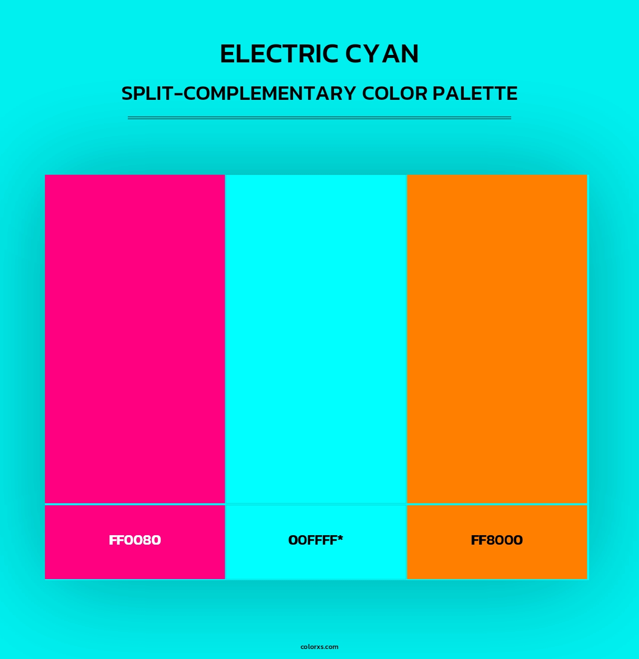 Electric Cyan - Split-Complementary Color Palette
