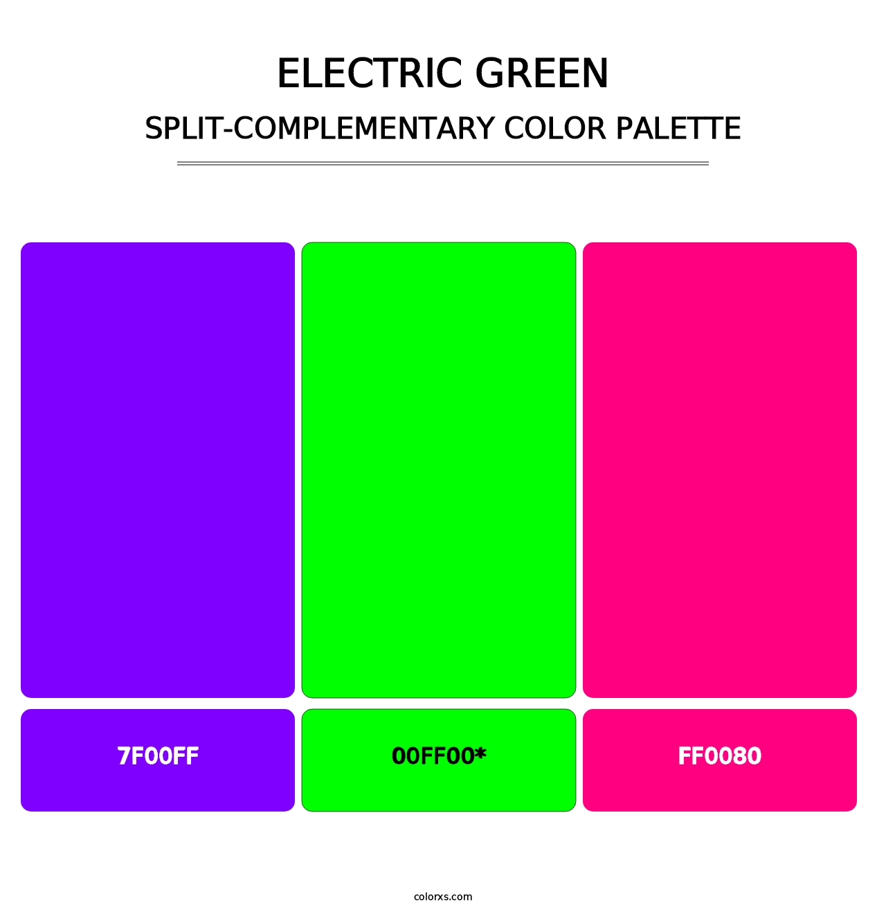 Electric Green - Split-Complementary Color Palette