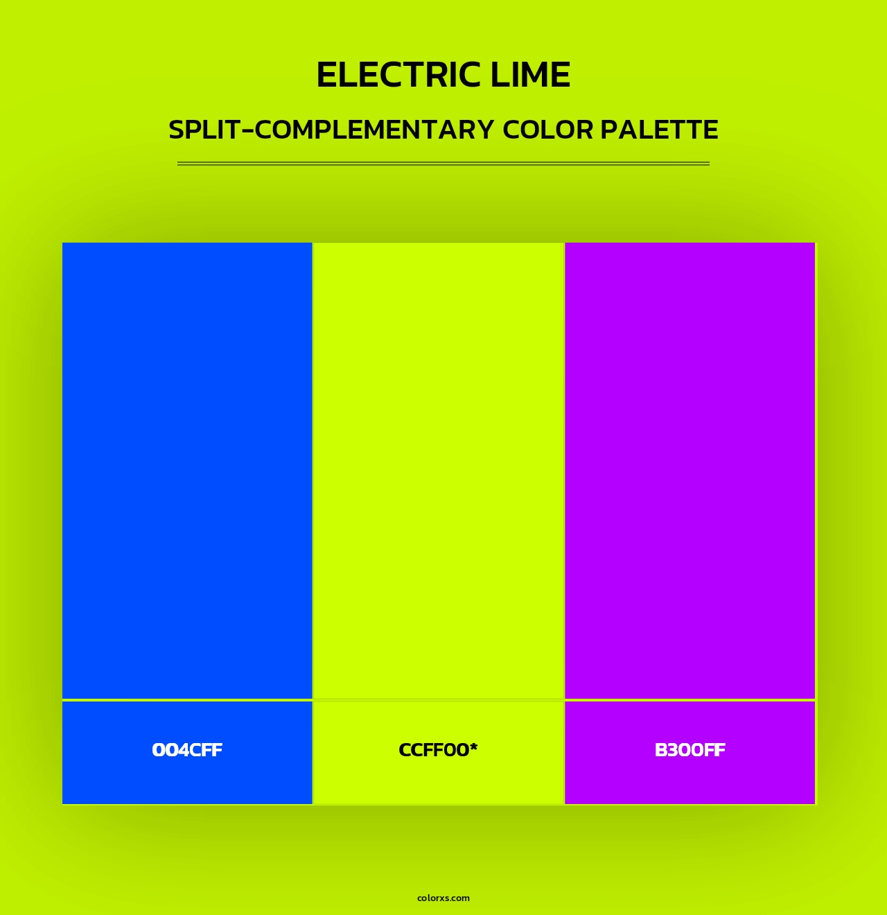 Electric Lime - Split-Complementary Color Palette
