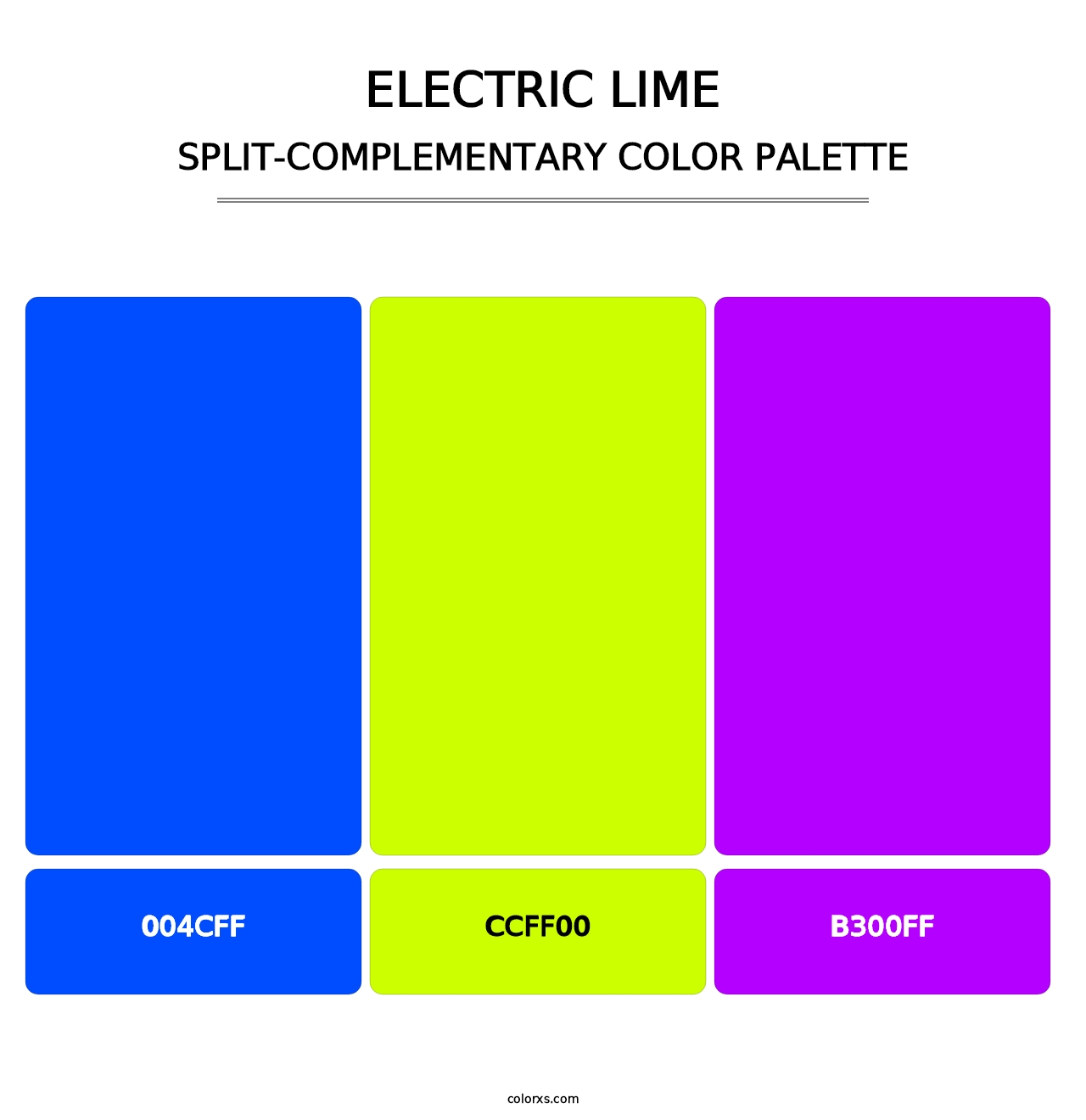 Electric Lime - Split-Complementary Color Palette