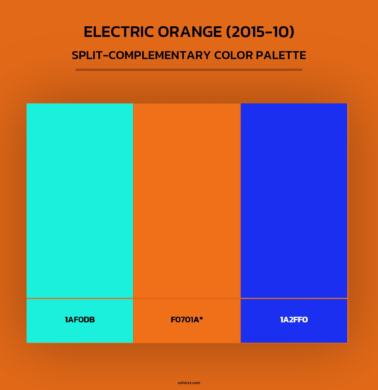 Electric Orange (2015-10) - Split-Complementary Color Palette