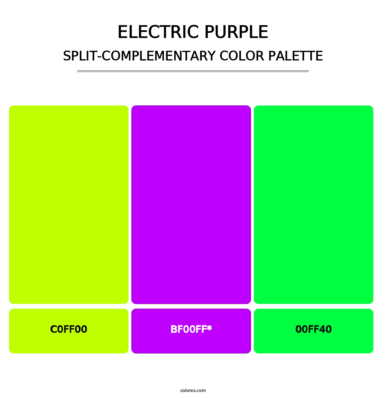Electric Purple - Split-Complementary Color Palette