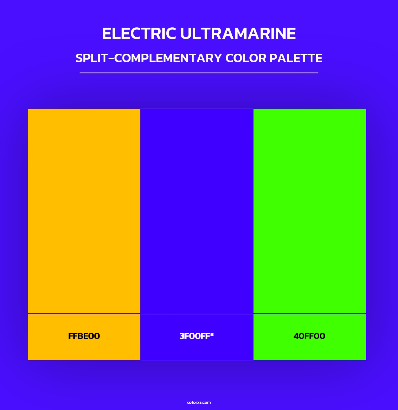 Electric Ultramarine - Split-Complementary Color Palette