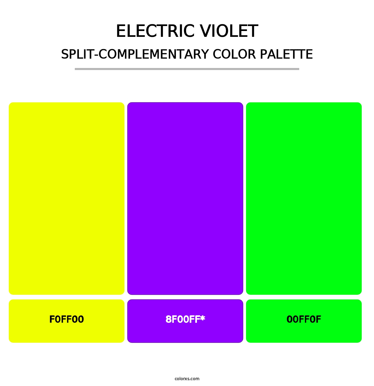 Electric Violet - Split-Complementary Color Palette