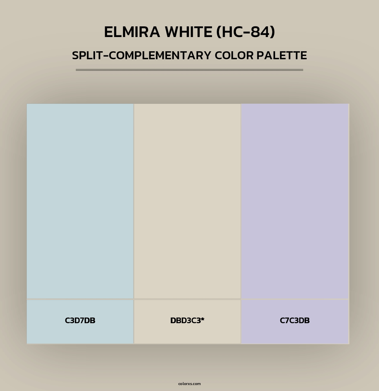 Elmira White (HC-84) - Split-Complementary Color Palette