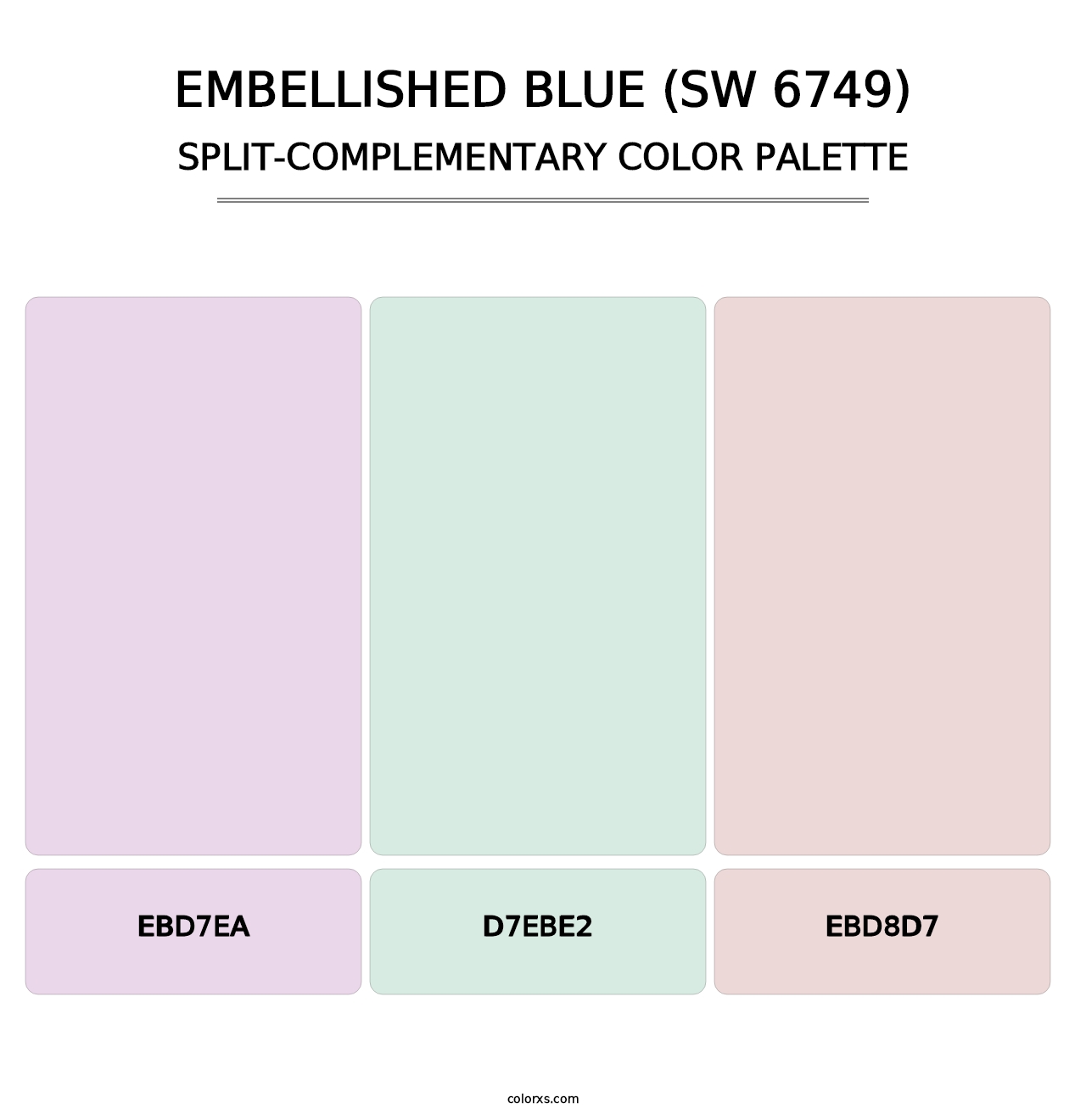 Embellished Blue (SW 6749) - Split-Complementary Color Palette