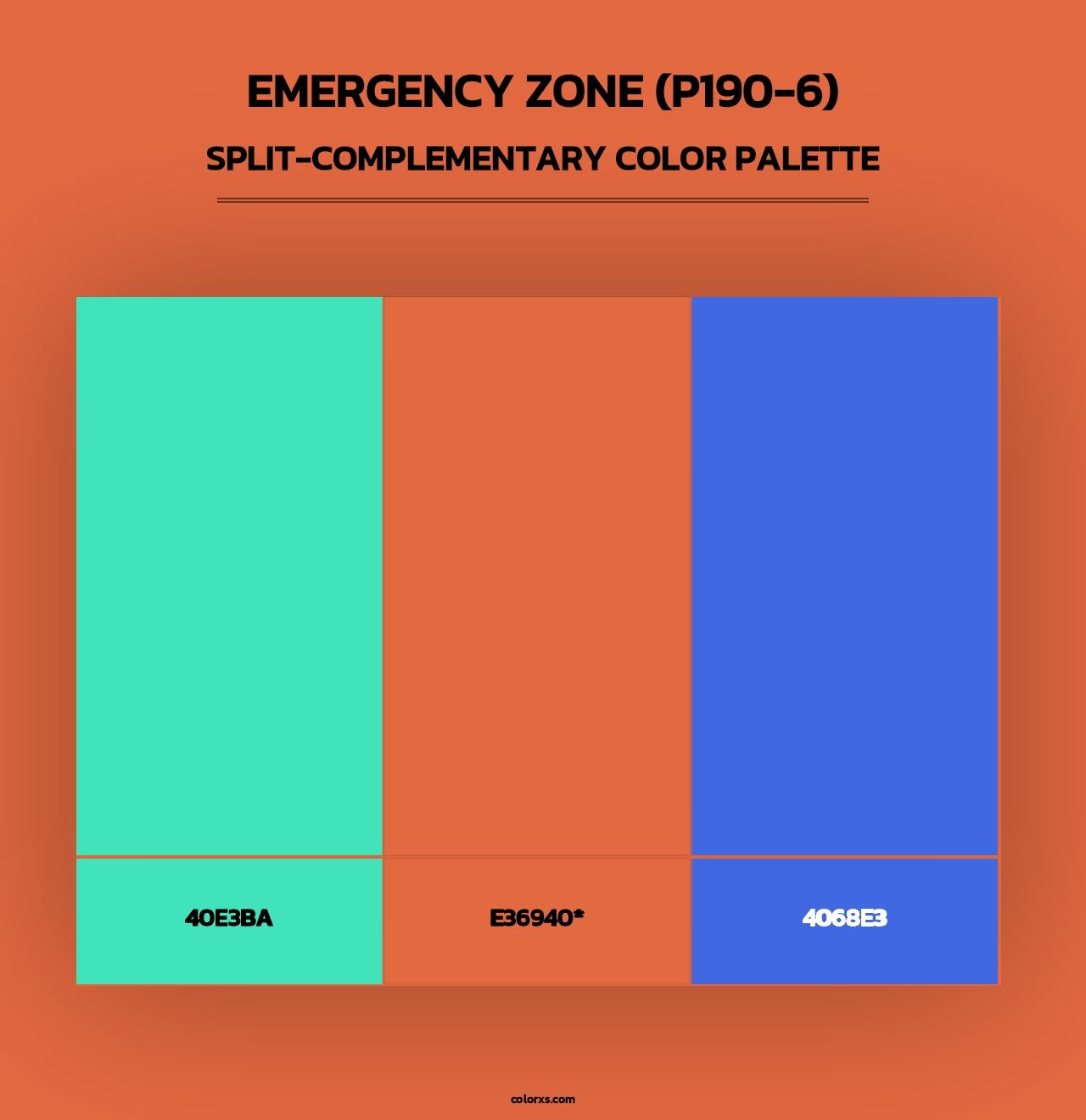 Emergency Zone (P190-6) - Split-Complementary Color Palette