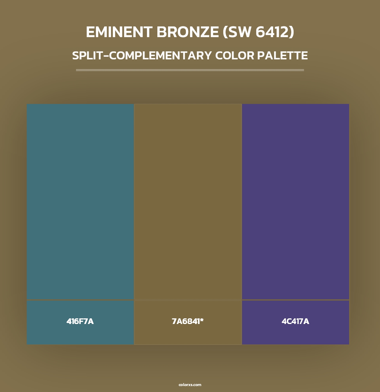 Eminent Bronze (SW 6412) - Split-Complementary Color Palette