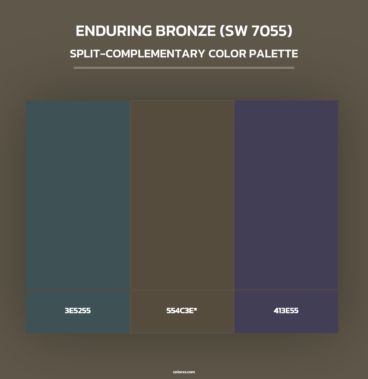 Enduring Bronze (SW 7055) - Split-Complementary Color Palette
