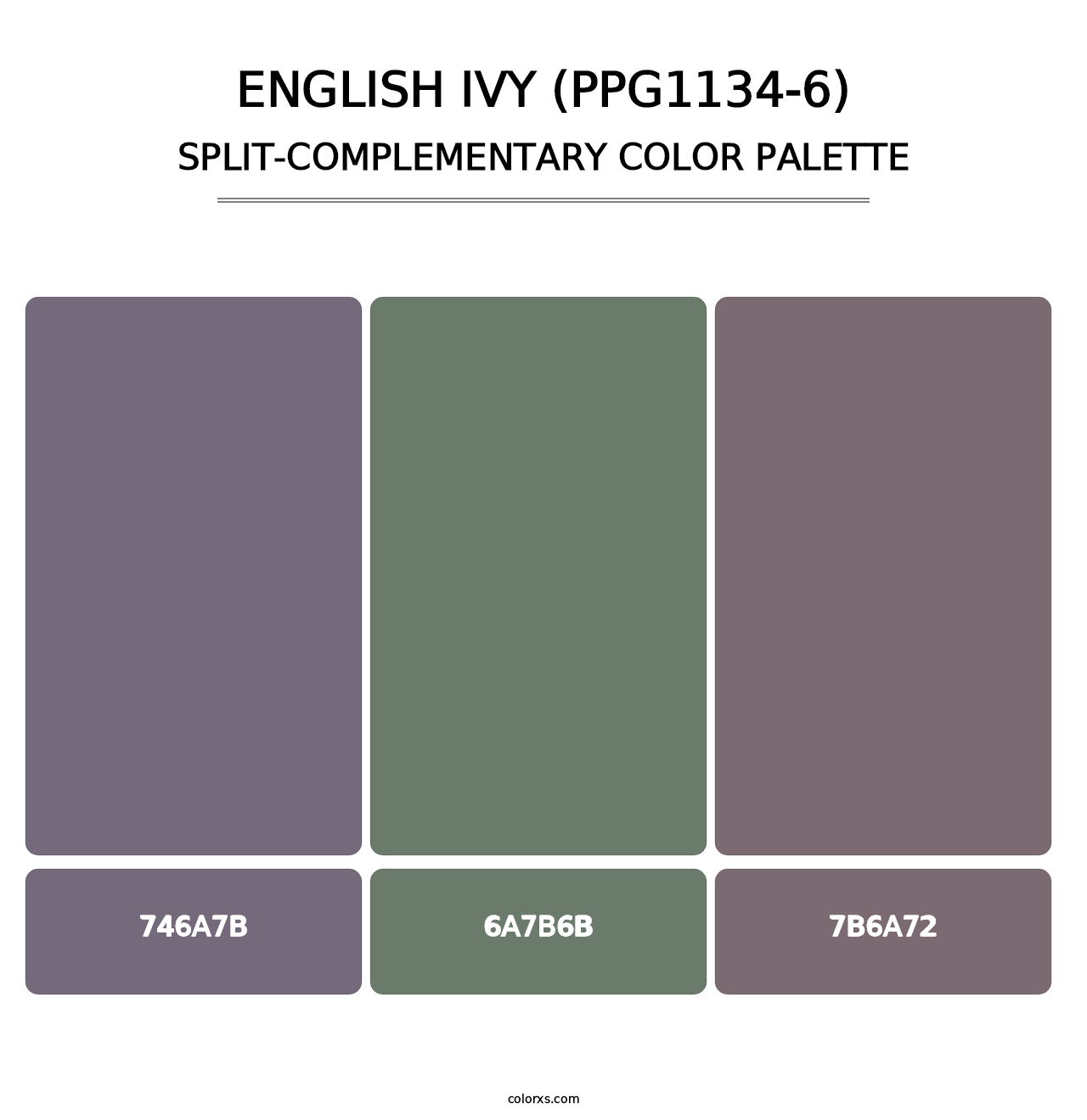 English Ivy (PPG1134-6) - Split-Complementary Color Palette
