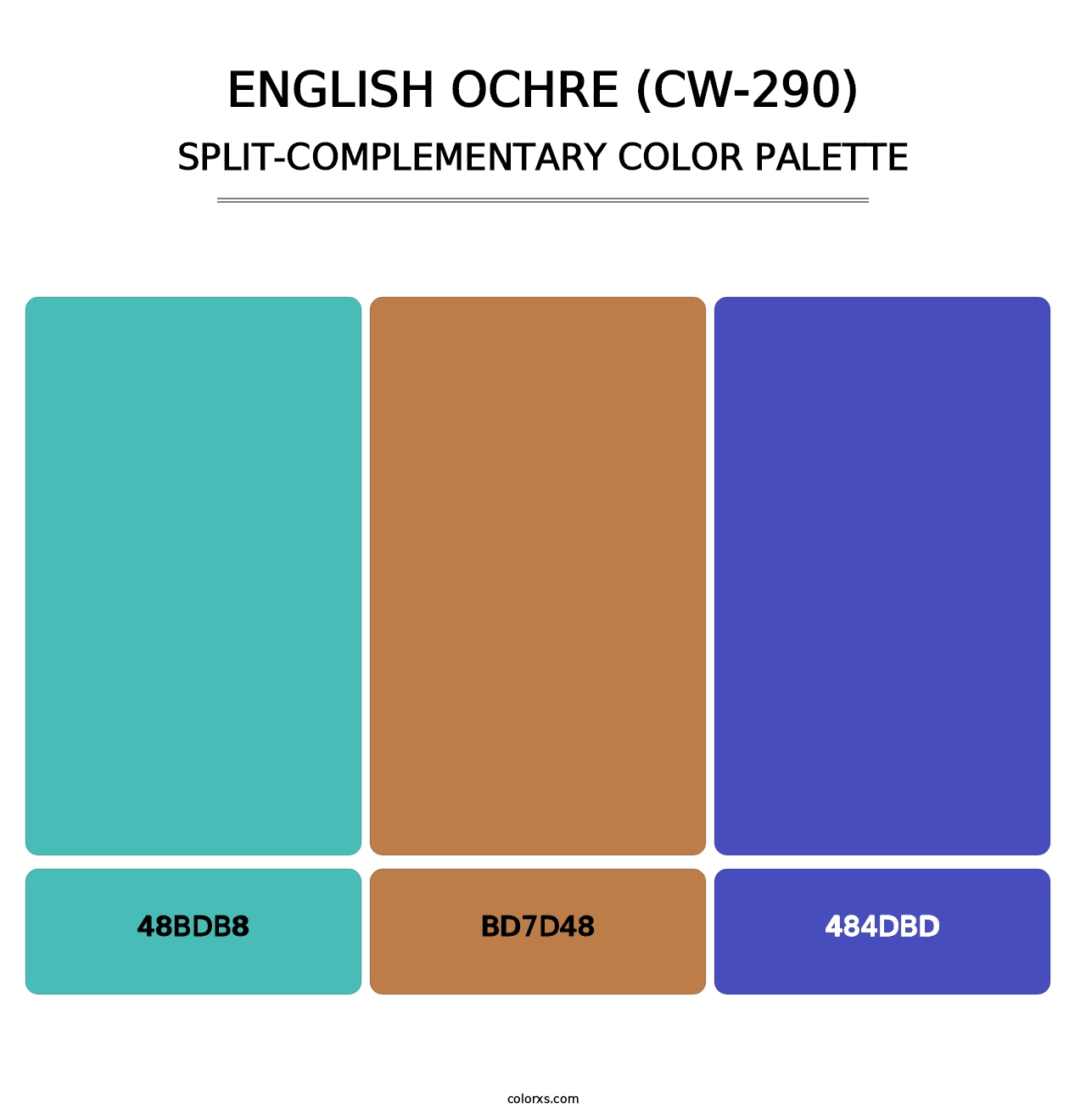 English Ochre (CW-290) - Split-Complementary Color Palette