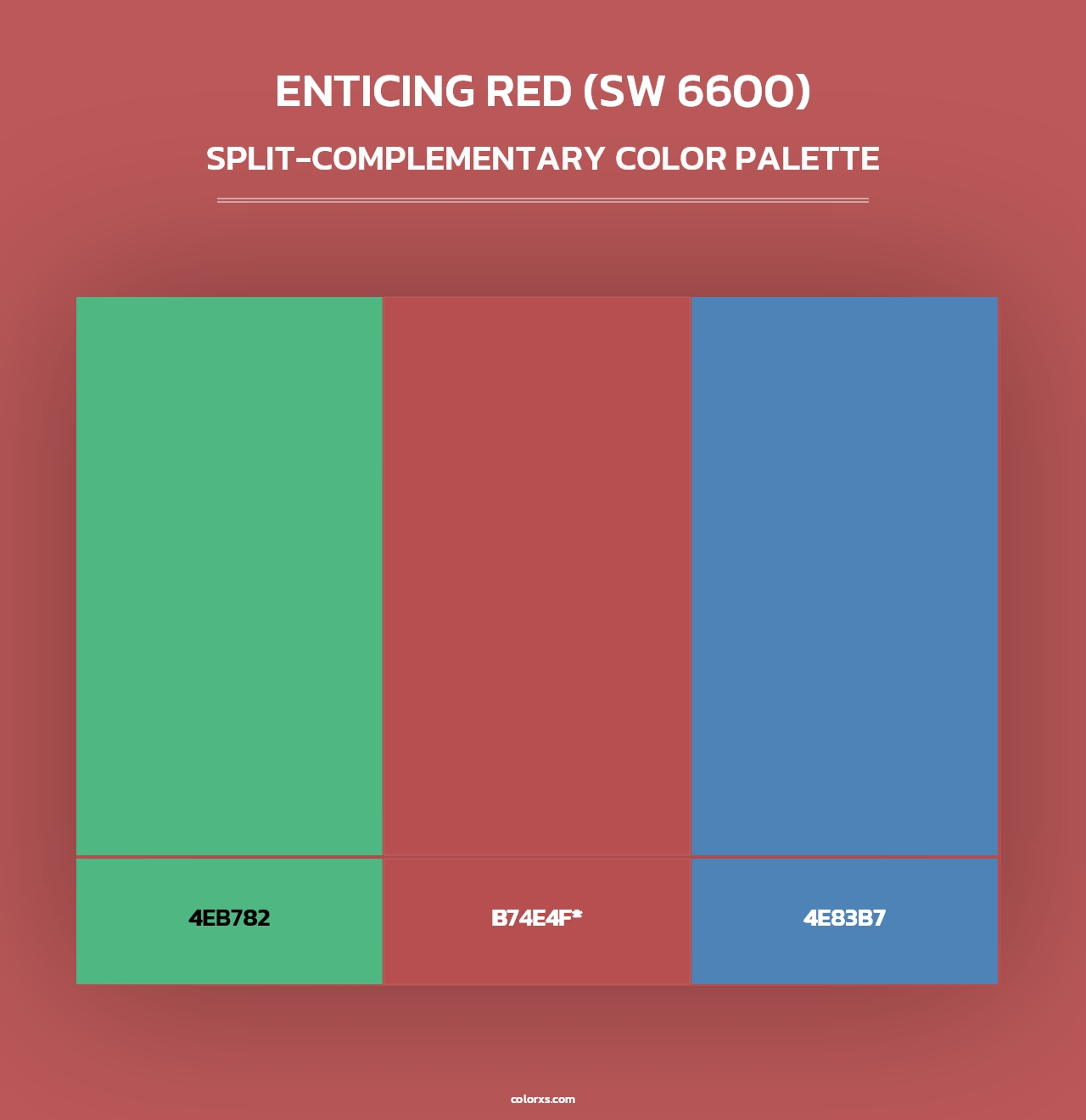 Enticing Red (SW 6600) - Split-Complementary Color Palette