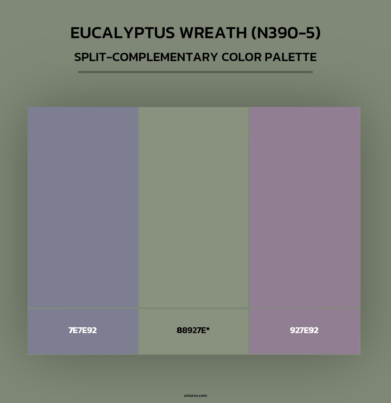 Eucalyptus Wreath (N390-5) - Split-Complementary Color Palette