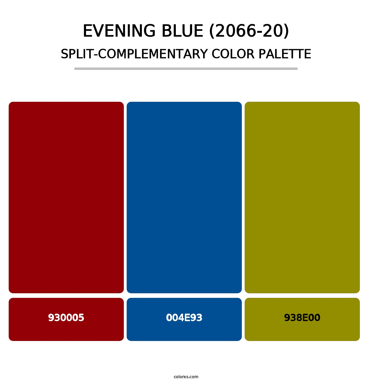 Evening Blue (2066-20) - Split-Complementary Color Palette