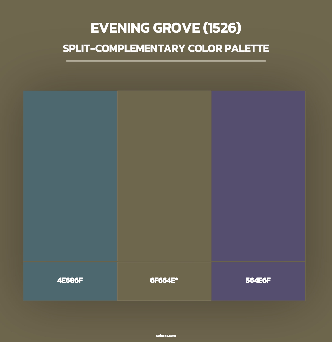 Evening Grove (1526) - Split-Complementary Color Palette