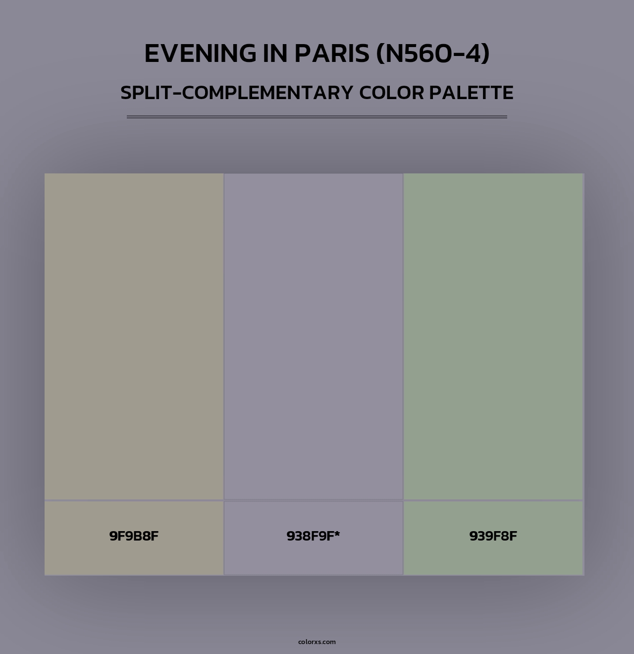 Evening In Paris (N560-4) - Split-Complementary Color Palette