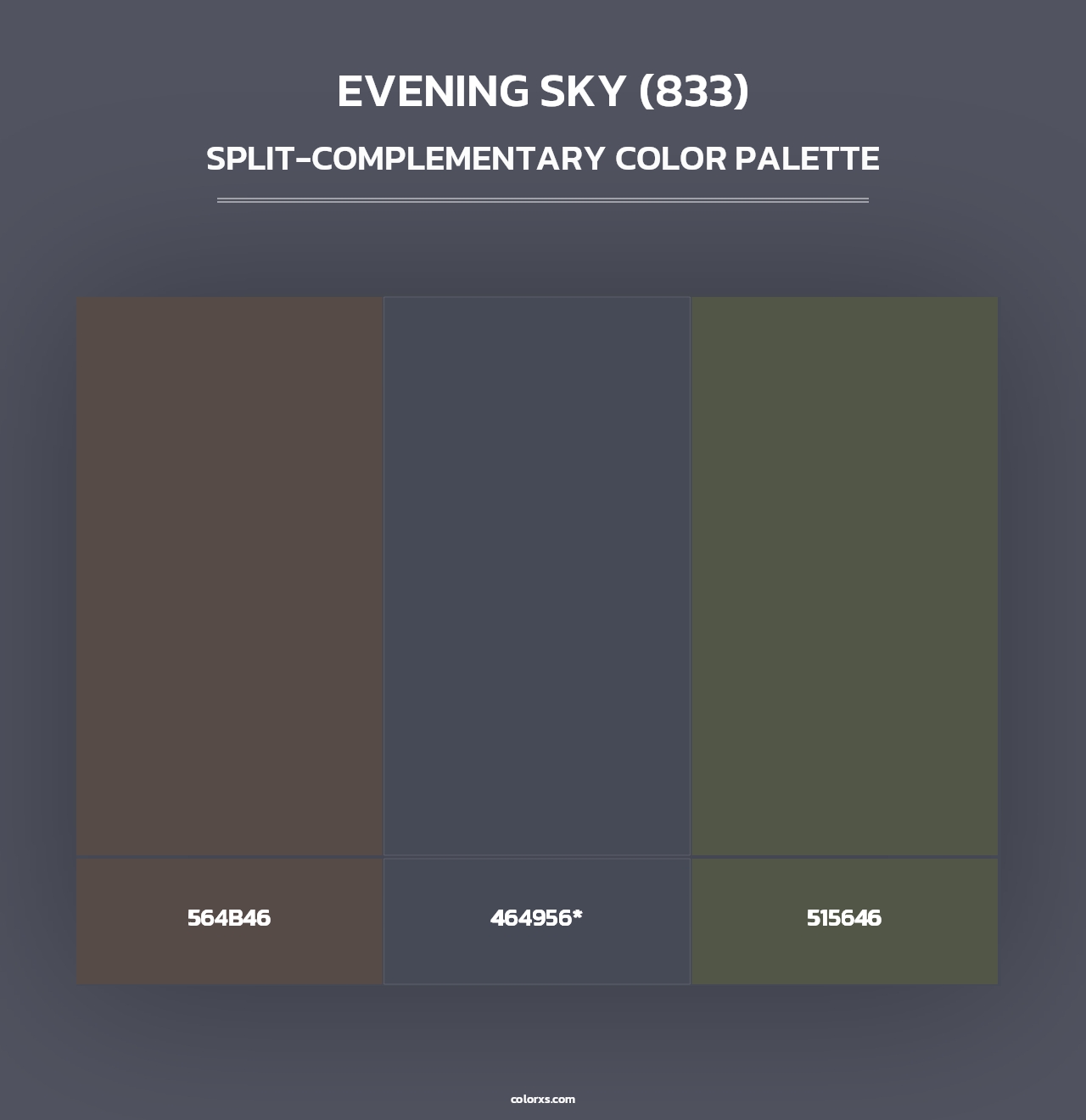 Evening Sky (833) - Split-Complementary Color Palette