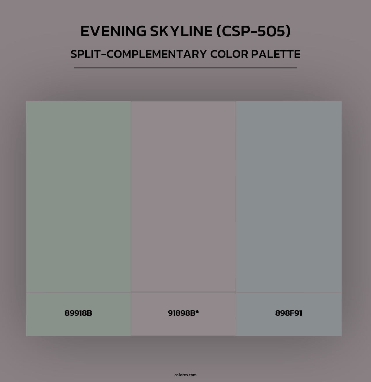 Evening Skyline (CSP-505) - Split-Complementary Color Palette