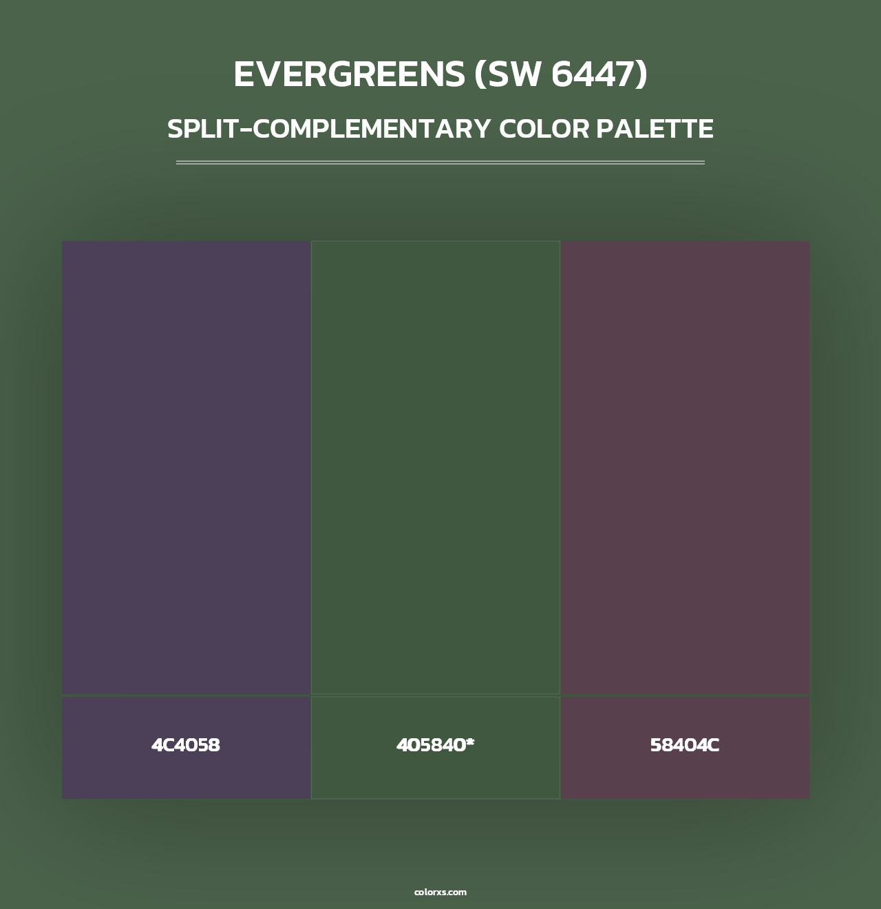 Evergreens (SW 6447) - Split-Complementary Color Palette