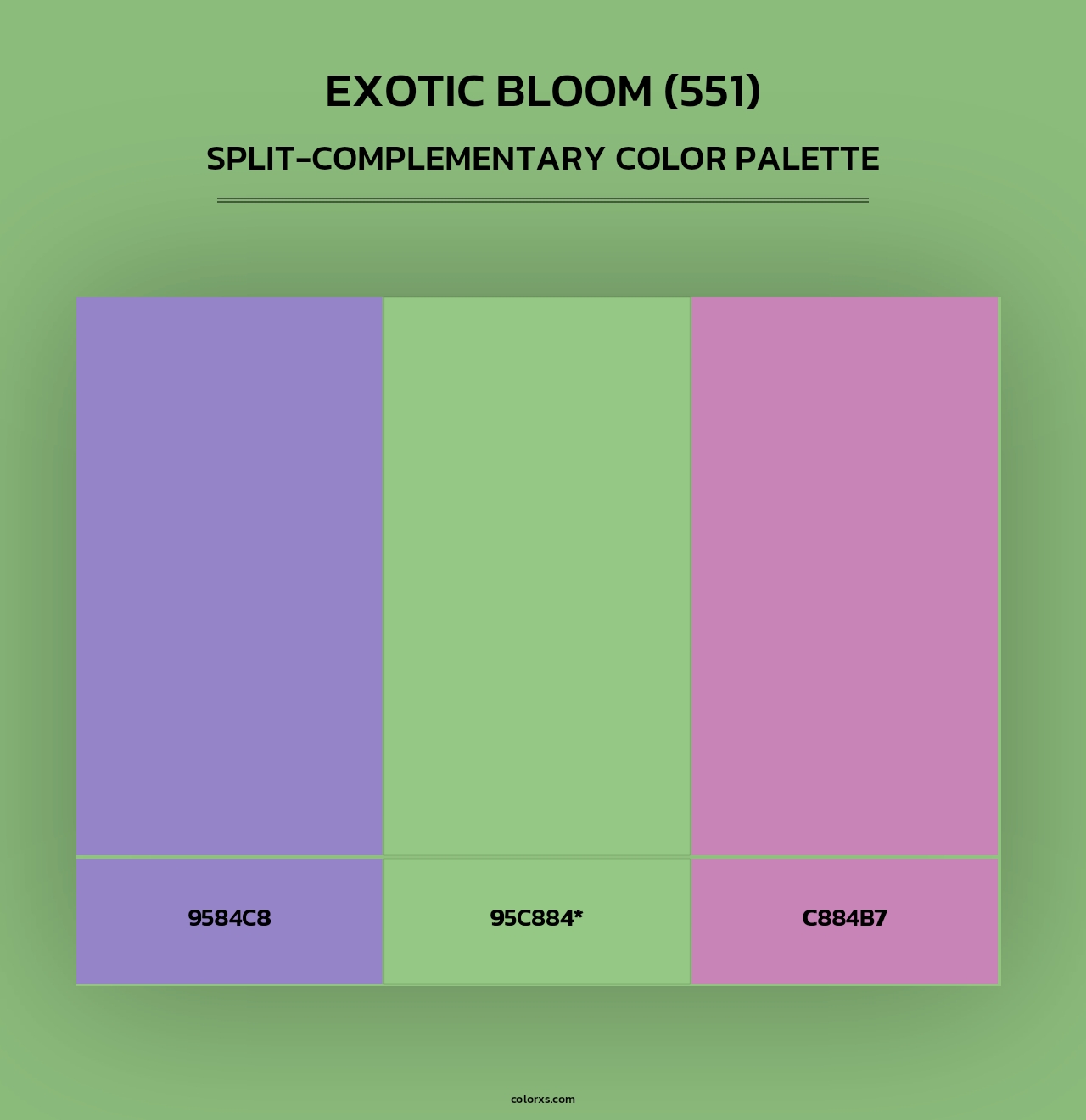 Exotic Bloom (551) - Split-Complementary Color Palette