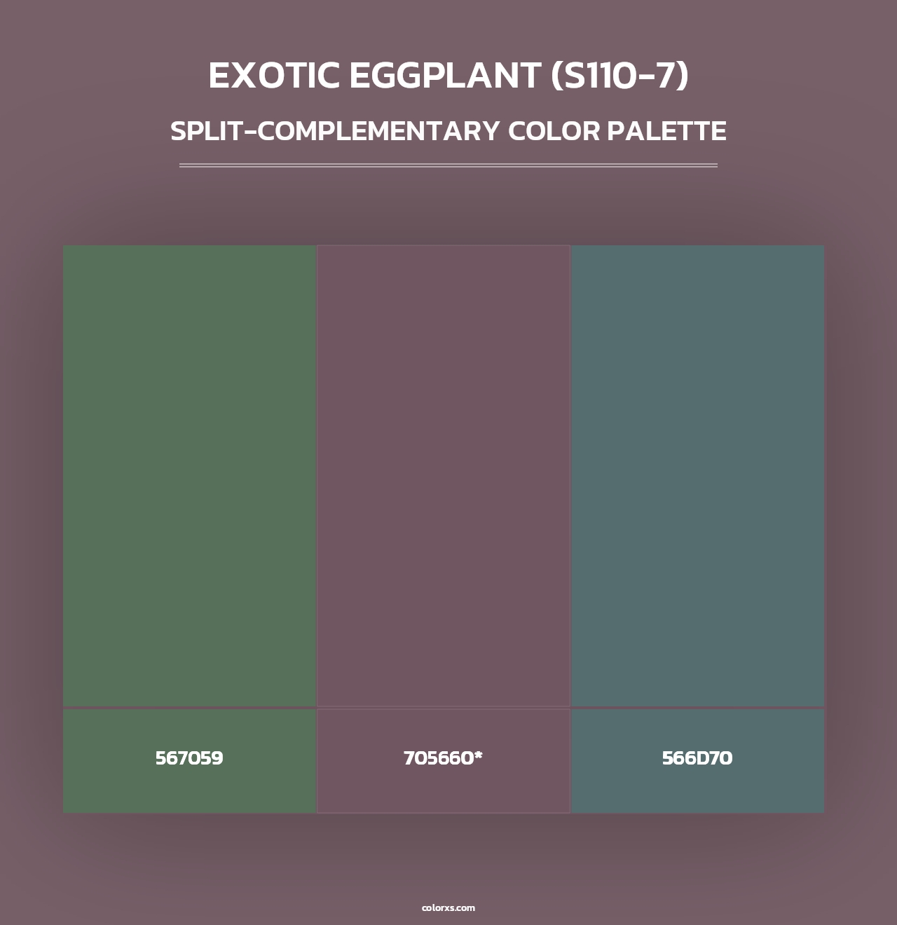 Exotic Eggplant (S110-7) - Split-Complementary Color Palette
