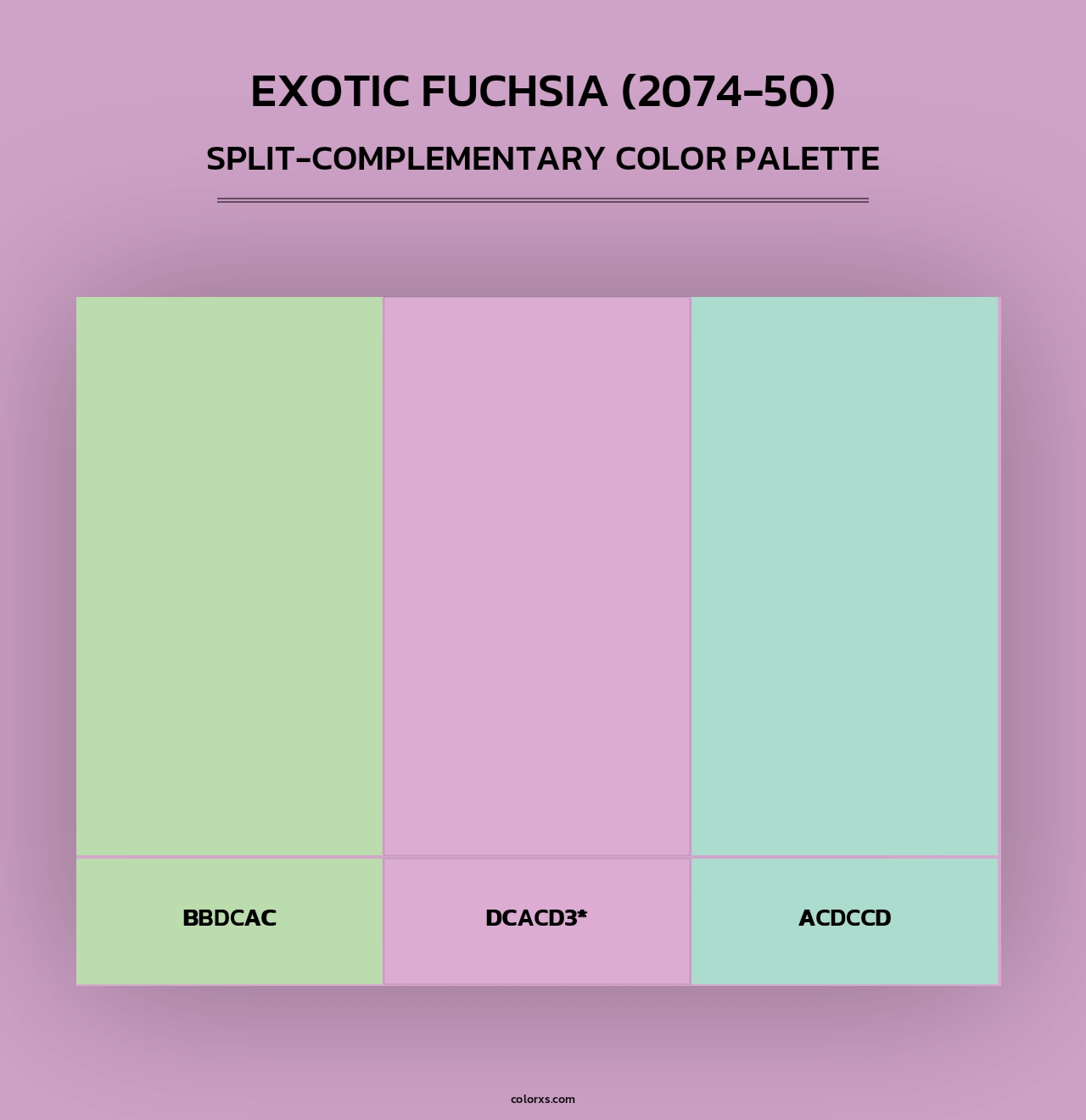 Exotic Fuchsia (2074-50) - Split-Complementary Color Palette