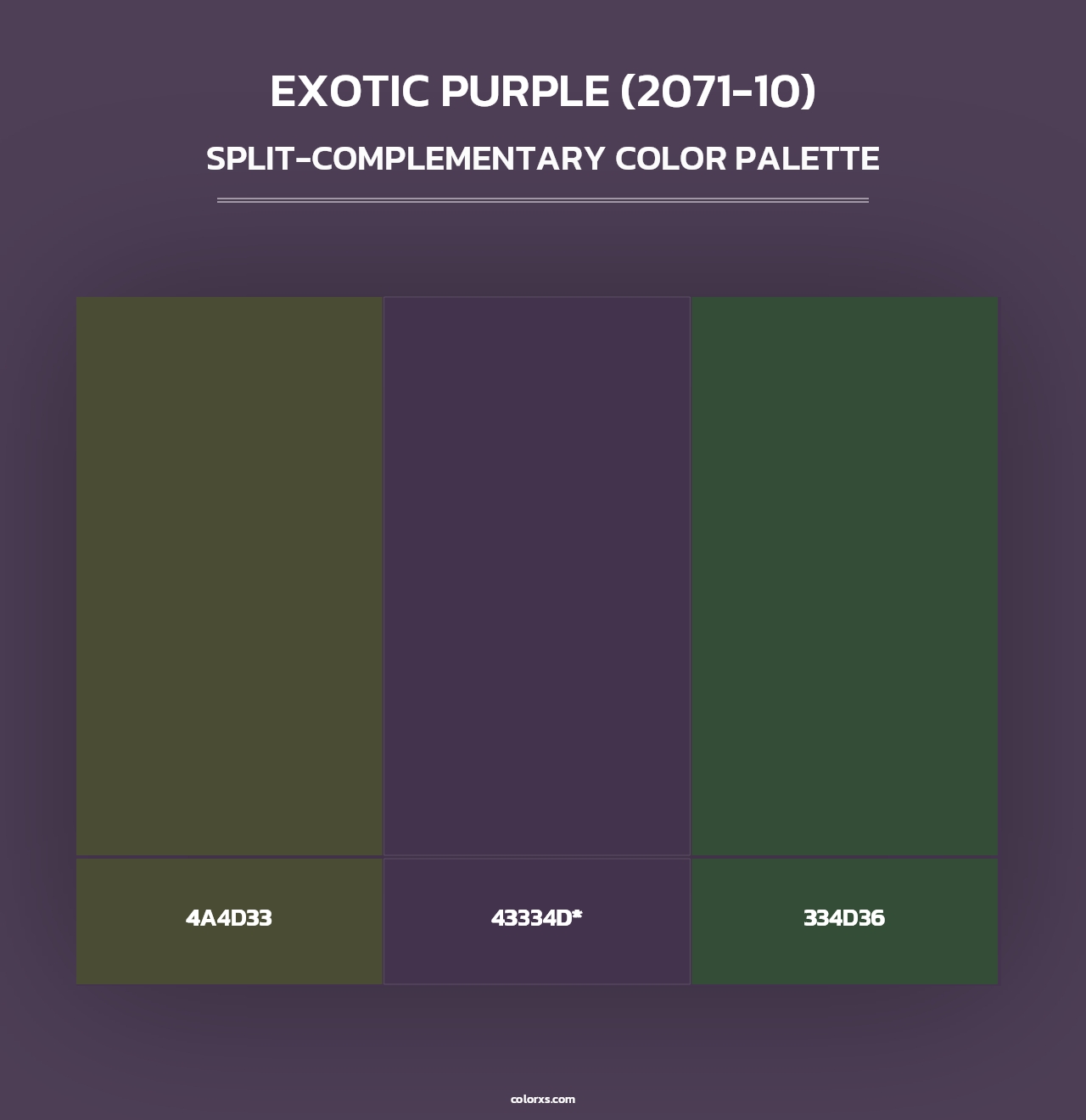 Exotic Purple (2071-10) - Split-Complementary Color Palette