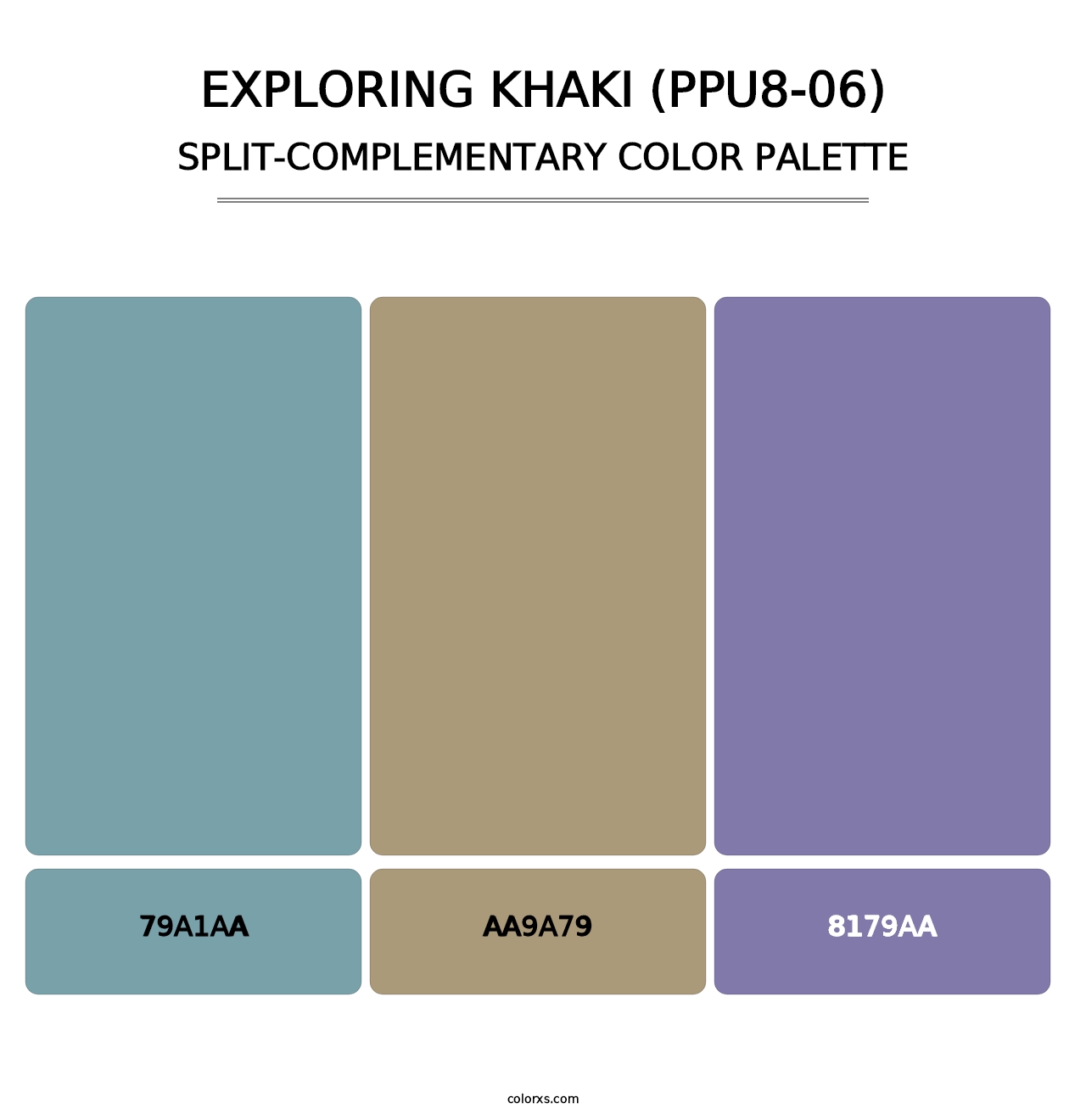 Exploring Khaki (PPU8-06) - Split-Complementary Color Palette