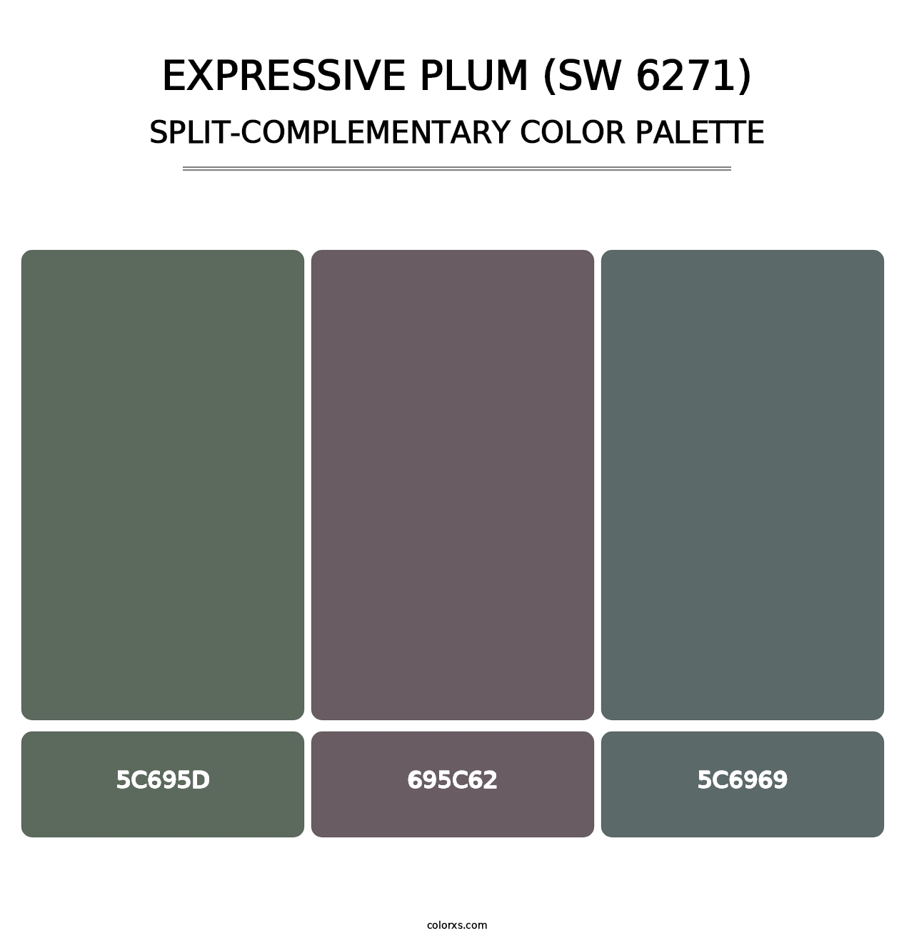 Expressive Plum (SW 6271) - Split-Complementary Color Palette