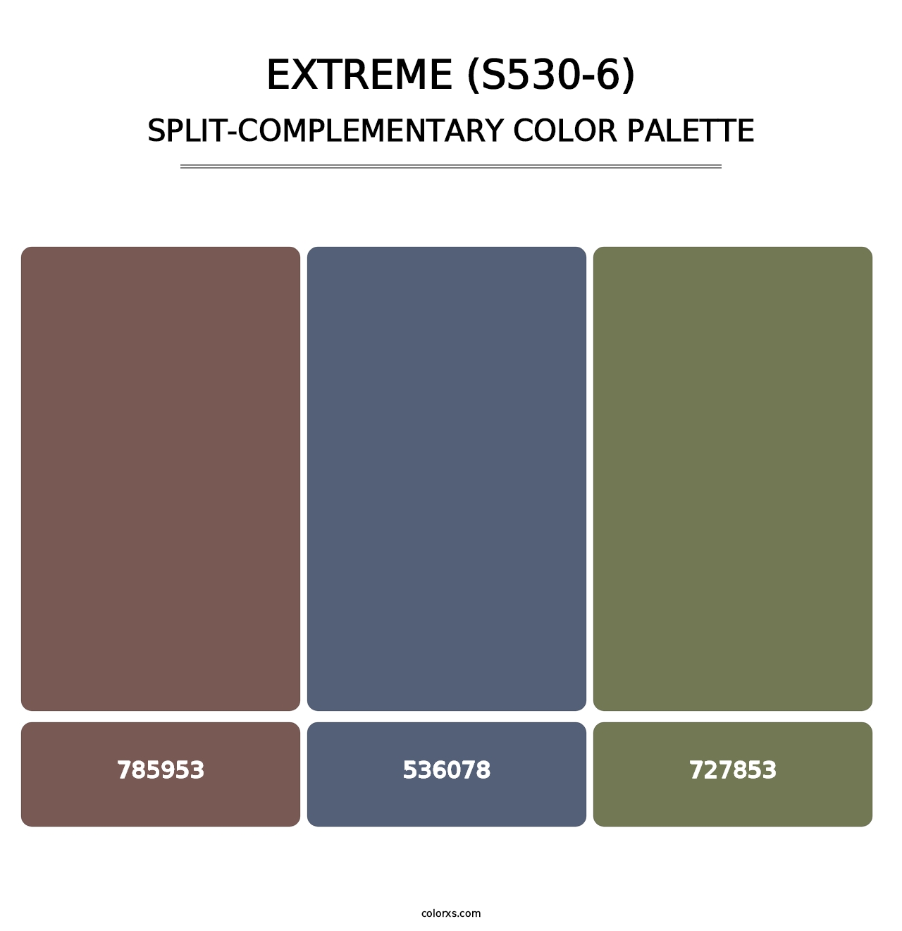 Extreme (S530-6) - Split-Complementary Color Palette