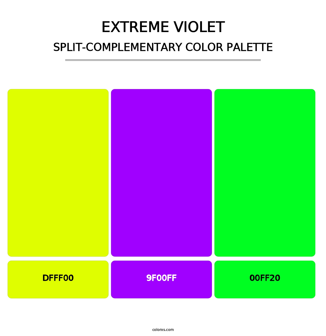 Extreme Violet - Split-Complementary Color Palette