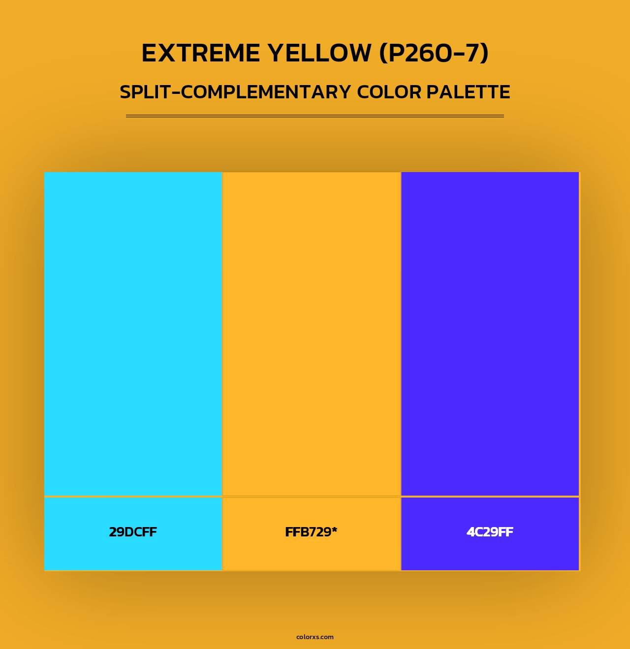 Extreme Yellow (P260-7) - Split-Complementary Color Palette
